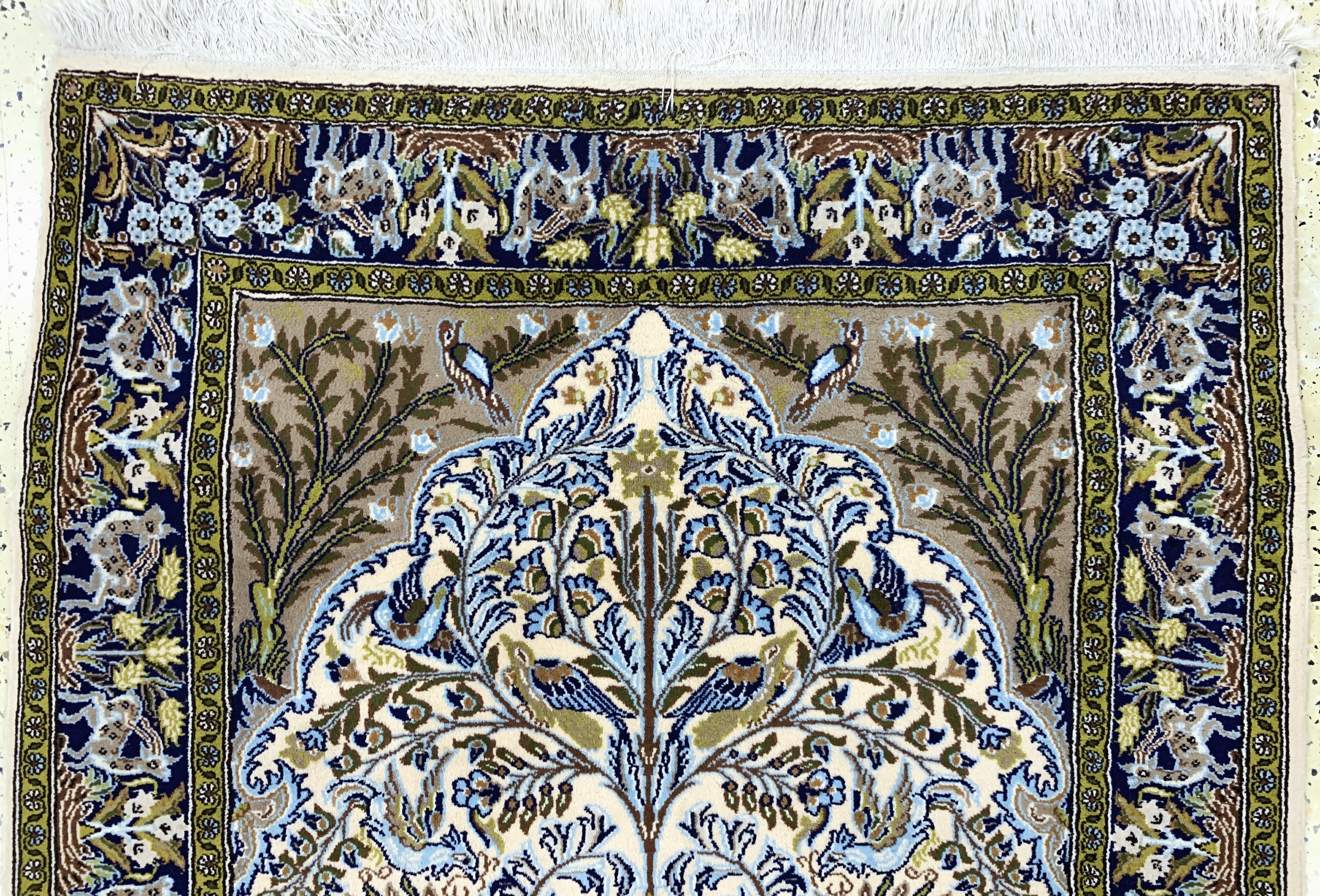 Detail a: Ghom, Persien, Ende 20.Jhd, Wolle mit Seide, ca. 160 x 112 cm, EHZ: 2