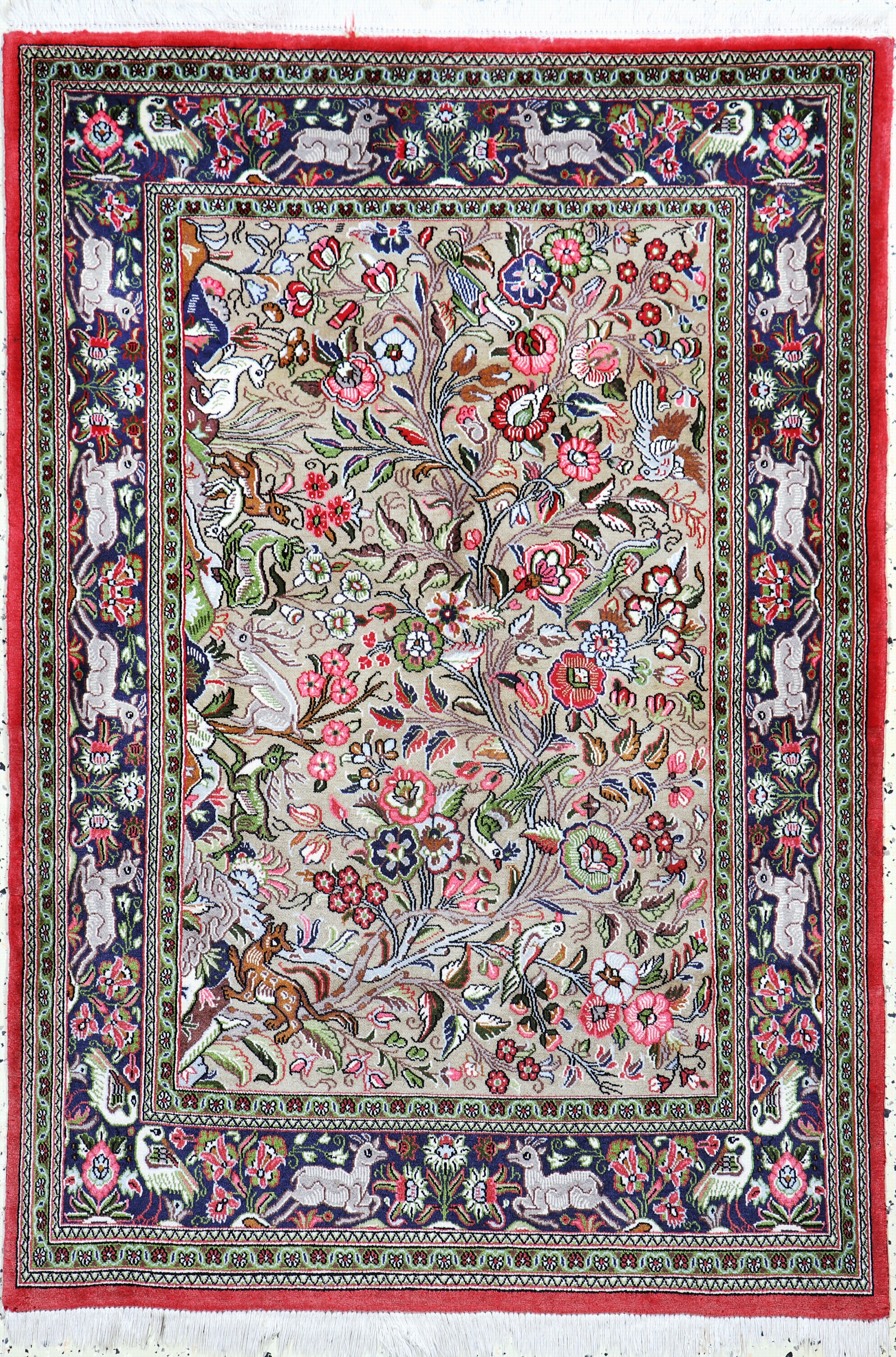 Image 27022528 - Ghom Kork, Persien, Ende 20.Jhd, Korkwolle auf Baumwolle, ca. 150 x 104 cm, EHZ: 2 ...