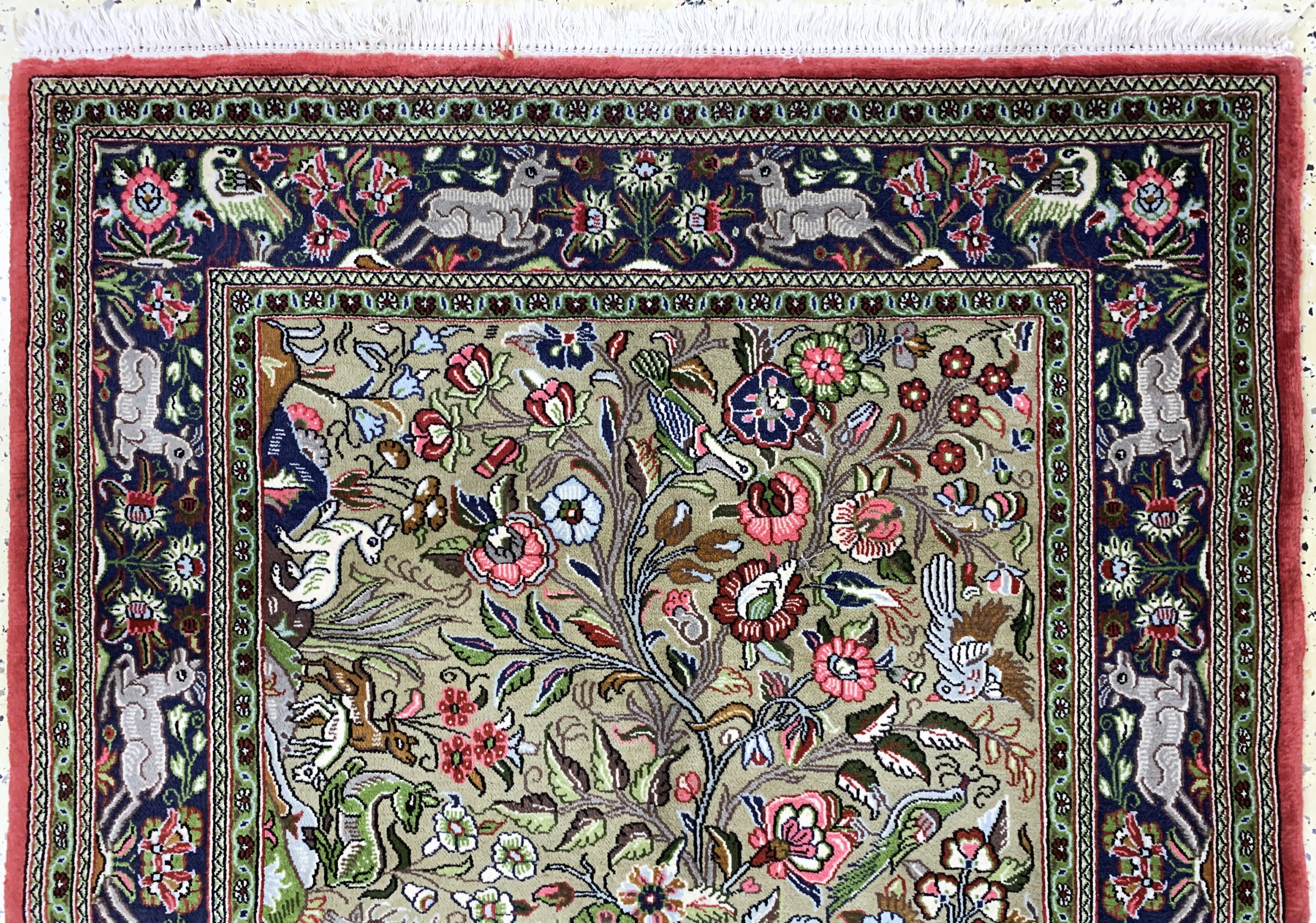 Detail a: Ghom Kork, Persien, Ende 20.Jhd, Korkwolle auf Baumwolle, ca. 150 x 104 cm, EHZ: 2