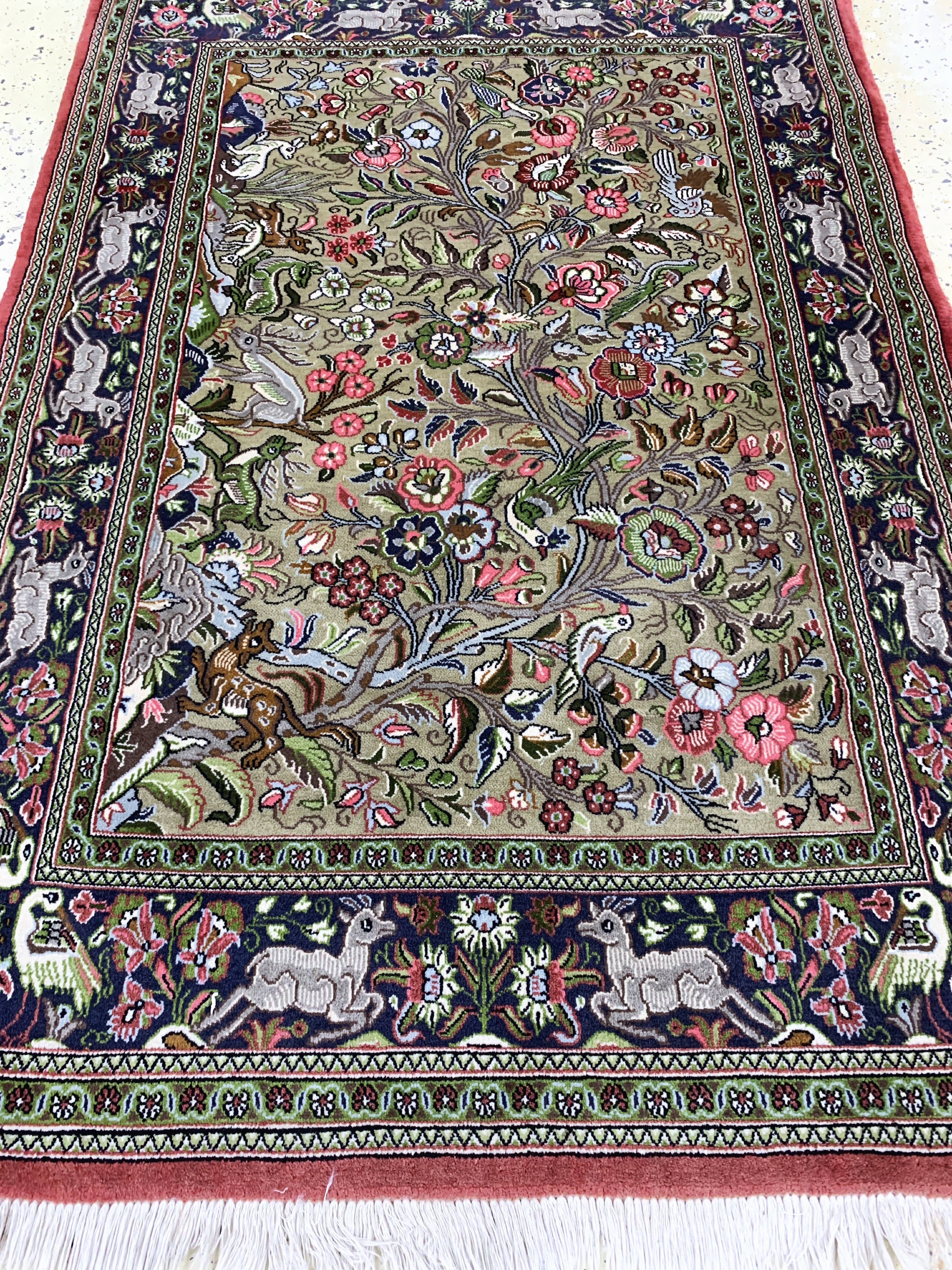 Detail d: Ghom Kork, Persien, Ende 20.Jhd, Korkwolle auf Baumwolle, ca. 150 x 104 cm, EHZ: 2