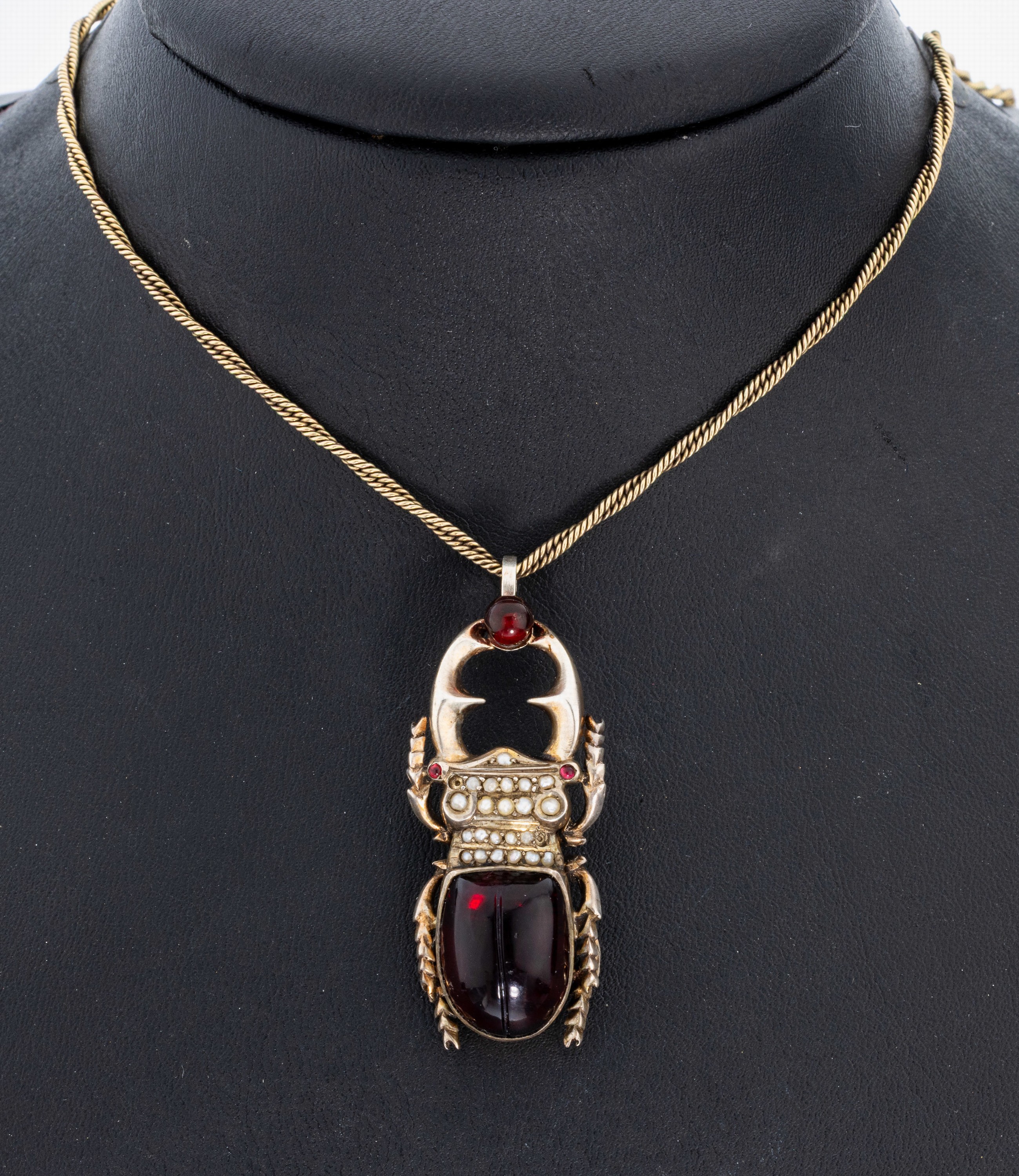 Image 27022533 - Farbstein-Perl-Anhänger, ´Hirschkäfer´, Silber gepr., plastische Darstellung eines ...