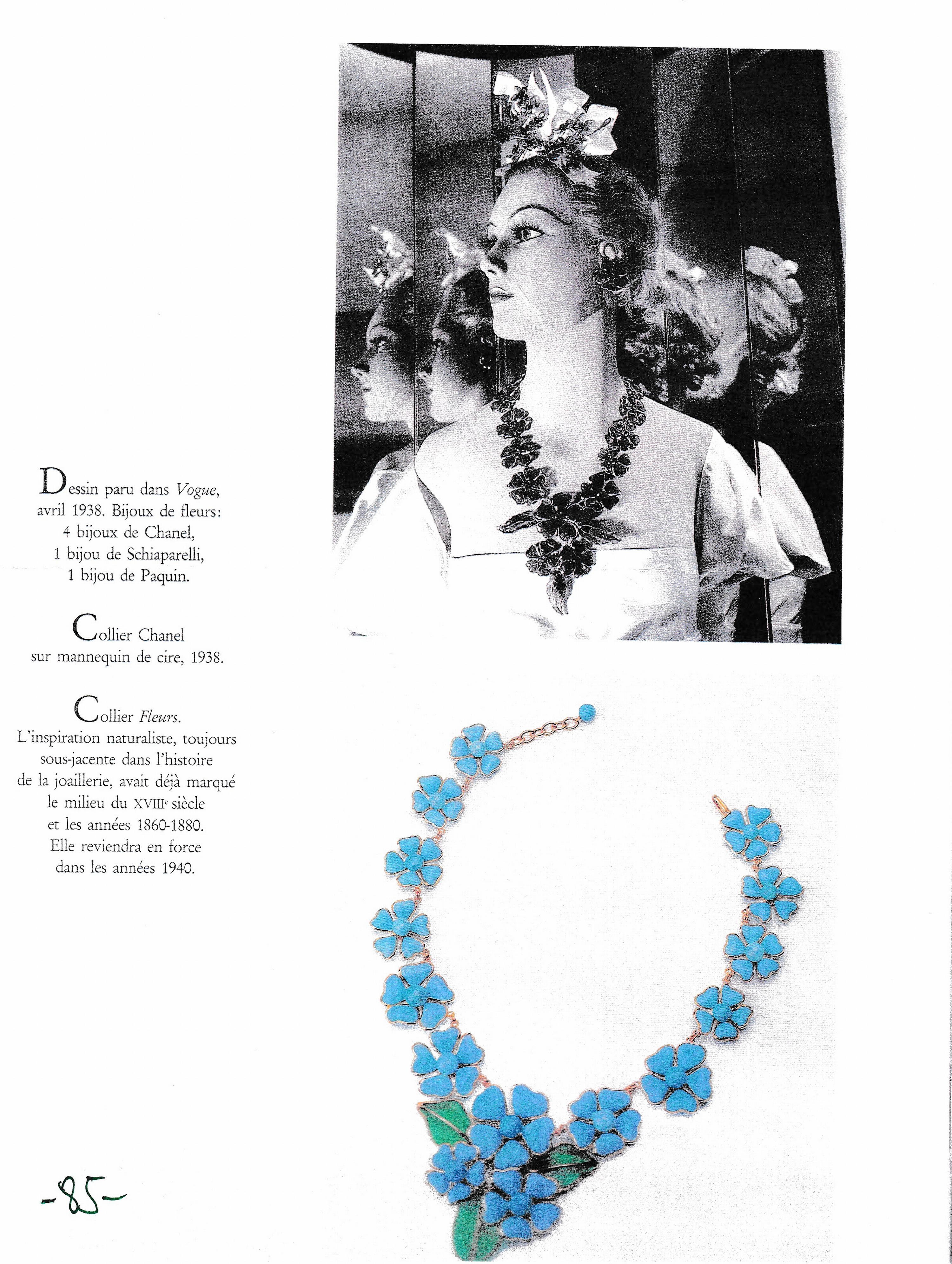 Detail b: Paar Ohrclips GRIPOIX für CHANEL, 1930er Jahre, Metall, plastische Blüten, Blätter mit Kunstperlen und buntem eingetropftem Pate-de-Verre, D. ca. ...