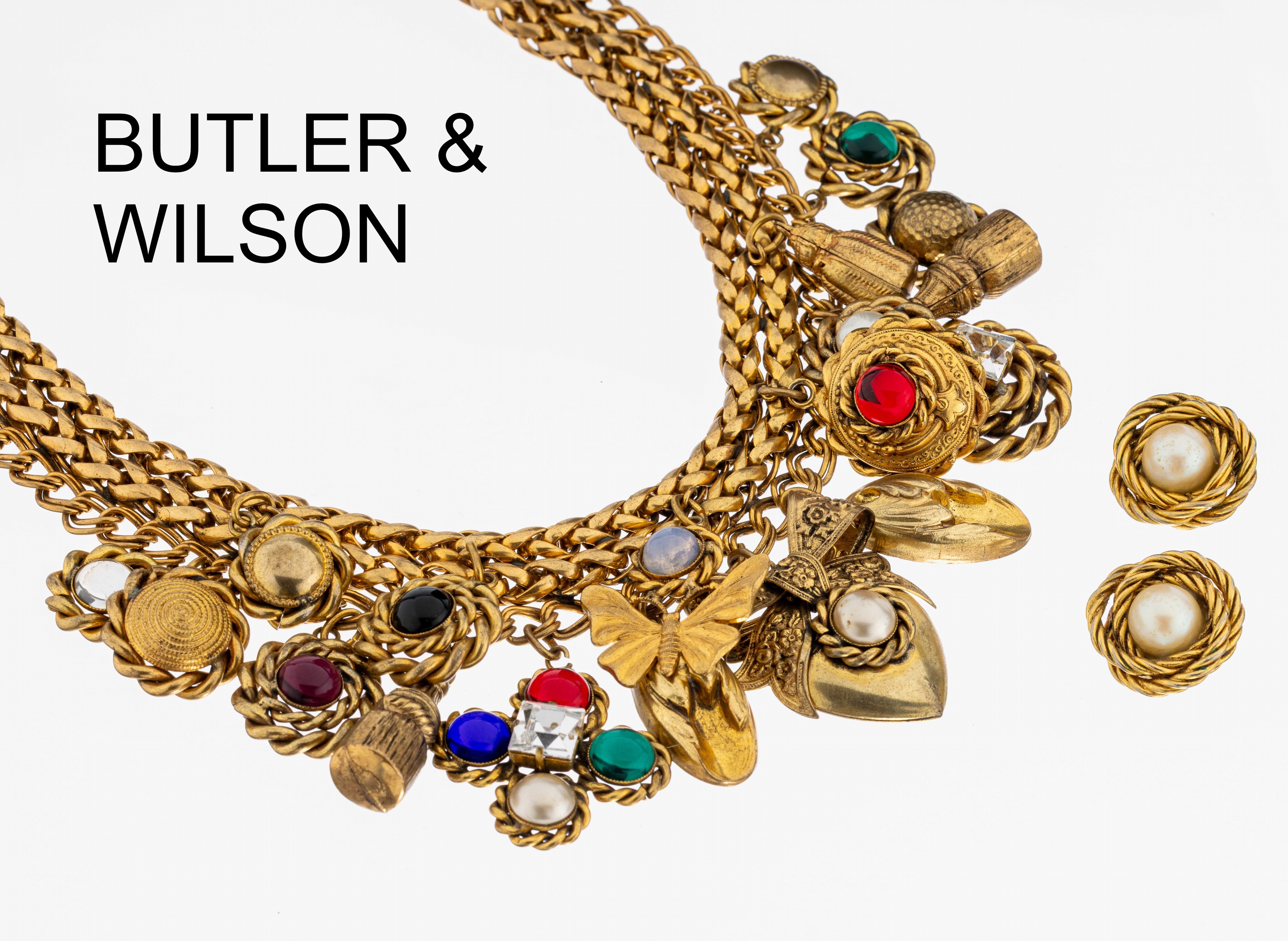 Image 27022555 - Ausgefallenes Modeschmuckset von BUTLER & WILSON, Metall vergoldet, best. aus: Collier ...