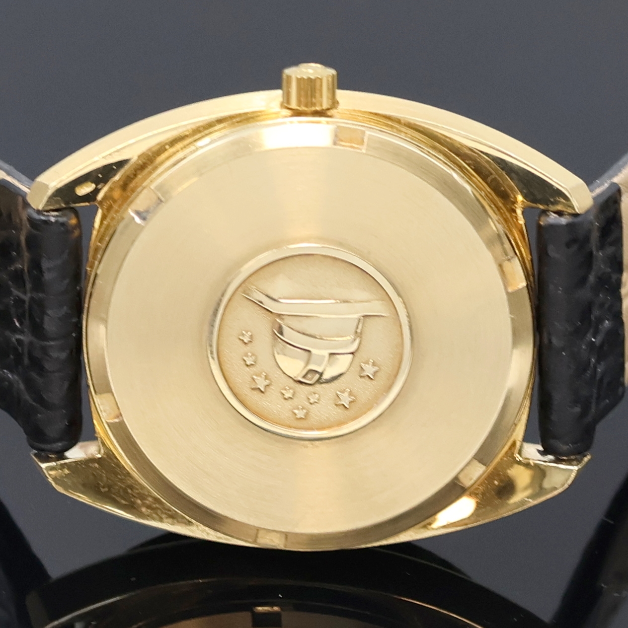 Detail c: OMEGA Constellation Armbanduhr in GG 750/000 Referenz 168.0057, Schweiz um 1972, Automatik, Boden verschr., champagnerfarb. Zifferbl. m. aufges. ...
