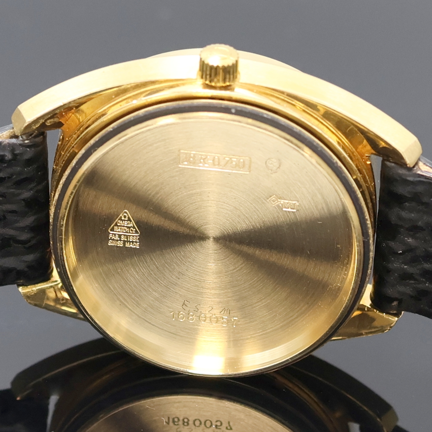 Detail f: OMEGA Constellation Armbanduhr in GG 750/000 Referenz 168.0057, Schweiz um 1972, Automatik, Boden verschr., champagnerfarb. Zifferbl. m. aufges. ...