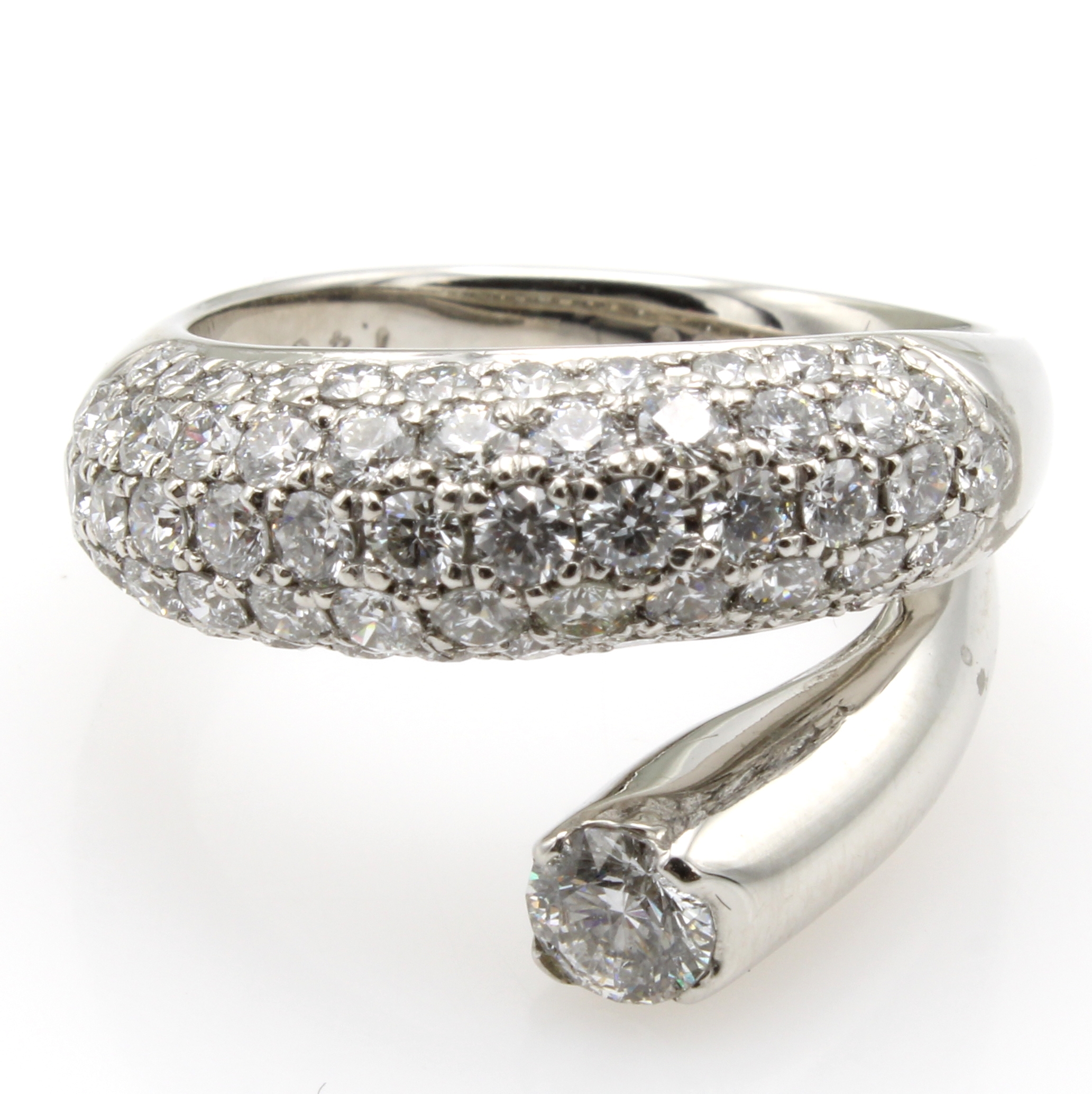 Image 27022598 - Ring mit Brillanten, 900er Platin, 1 Brill. ca. 0.30 ct u. Besatzbrill. zus. ca. 1.46 ct ...