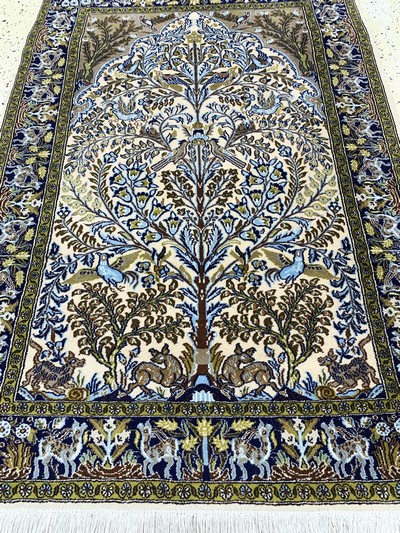 27022527d - Ghom, Persien, Ende 20.Jhd, Wolle mit Seide, ca. 160 x 112 cm, EHZ: 2 Schätzpreis: ...