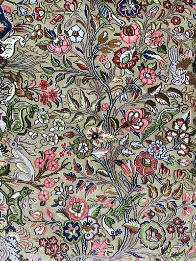 27022528c - Ghom Kork, Persien, Ende 20.Jhd, Korkwolle auf Baumwolle, ca. 150 x 104 cm, EHZ: 2 ...