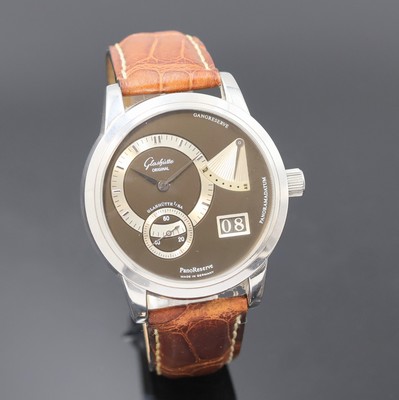 27022566b - GLASHÜTTE PanoReserve Herrenarmbanduhr Referenz 650020204, Deutschland verk. lt. Pap. ...