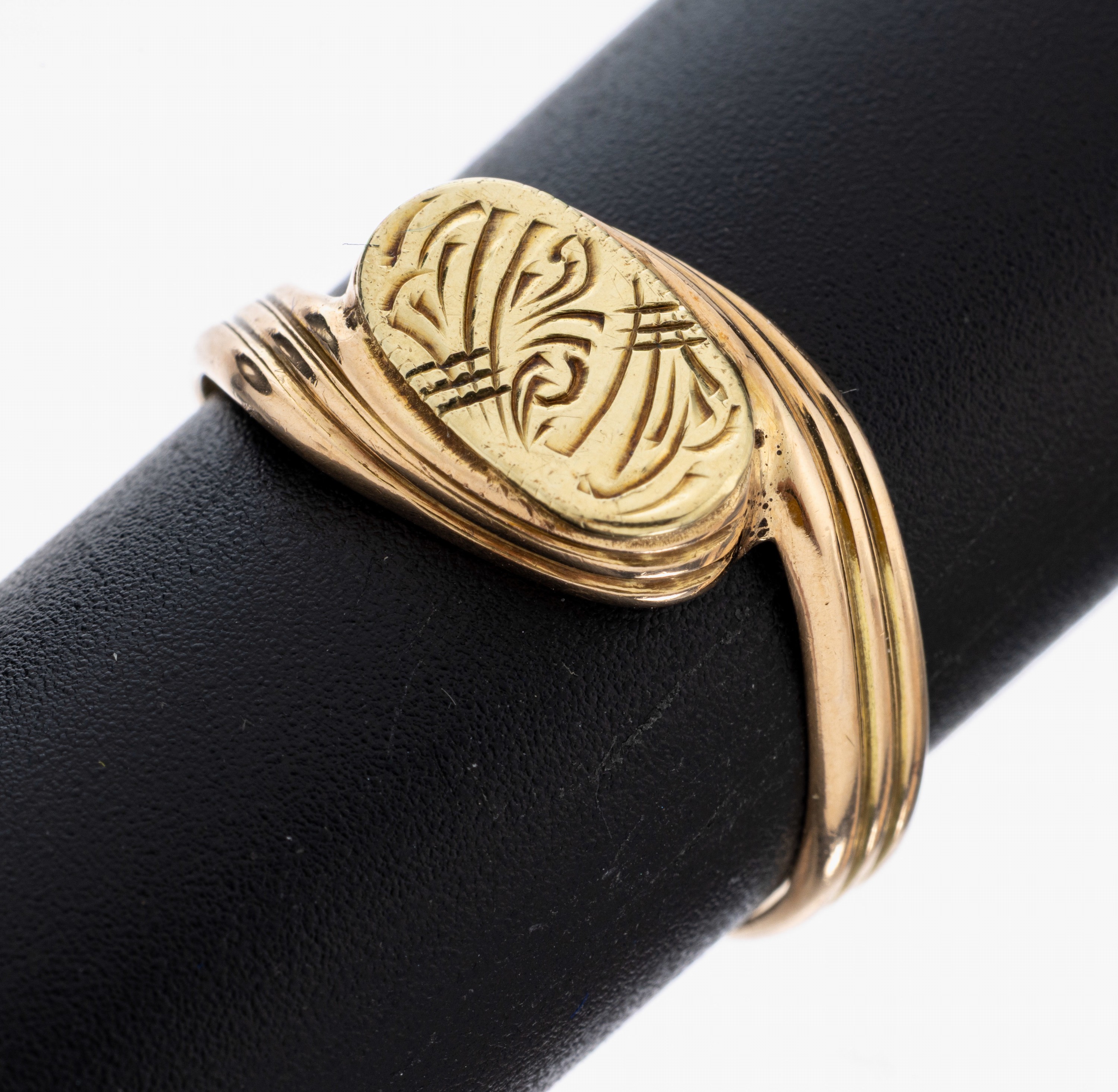 Image 27022617 - 14 kt Gold Siegelring, GG 585/000, gegenläufig gearbeitet, ovale Gravurplatte, ...