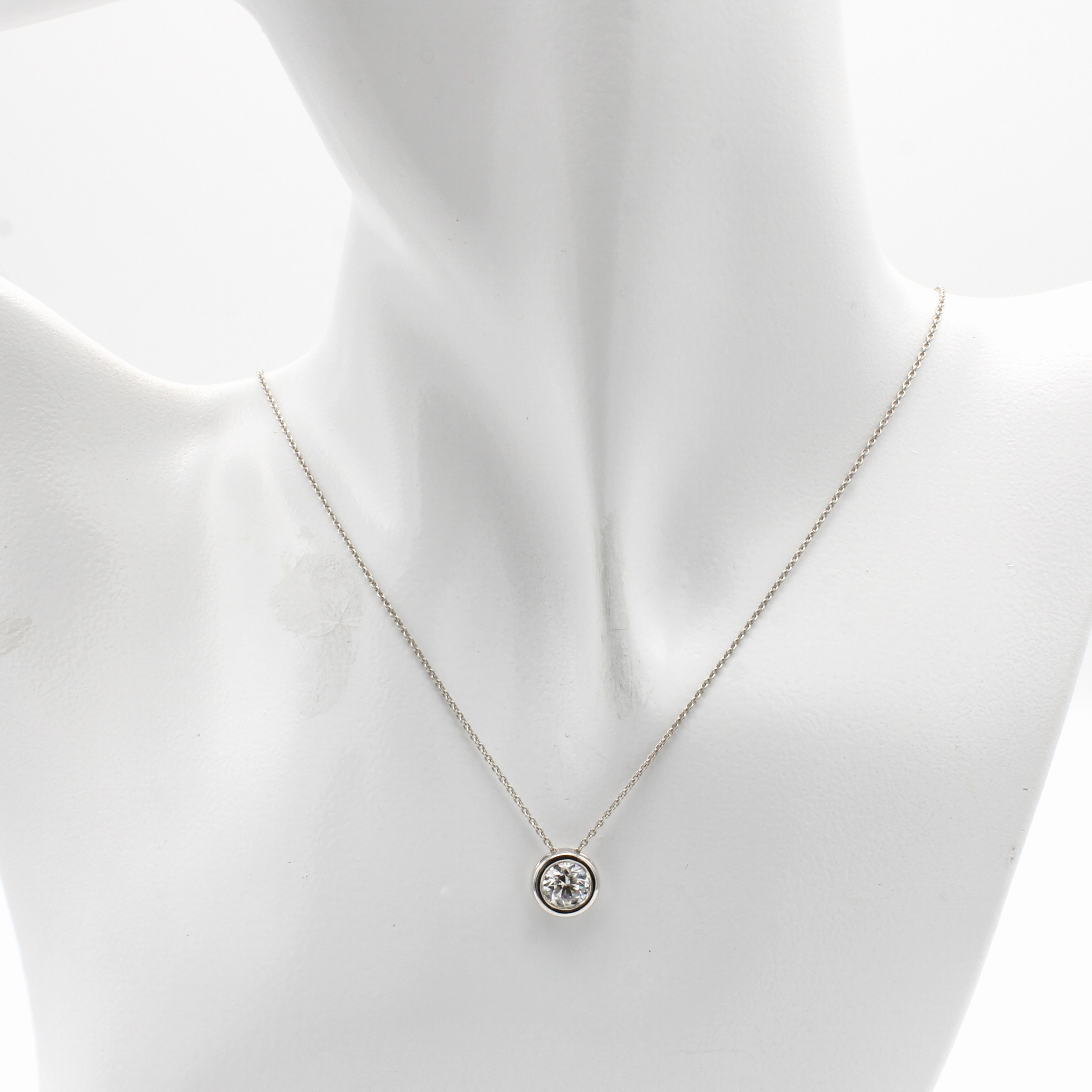 Image 27022644 - Collier mit Brillantsolitär, WG 750/000, Brill. in Zargenfassung ca. 1.00 ct Weiß/si, ...