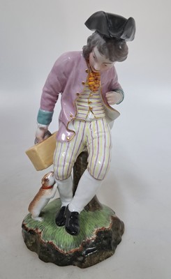 27022605a - figurine, Hoechst, 19.th c., porcelain, colorful- and gold heightened, wheel brand mark, ...