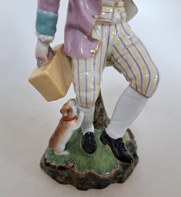 27022605d - figurine, Hoechst, 19.th c., porcelain, colorful- and gold heightened, wheel brand mark, ...