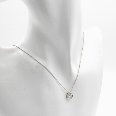 27022644a - Collier mit Brillantsolitär, WG 750/000, Brill. in Zargenfassung ca. 1.00 ct Weiß/si, ...