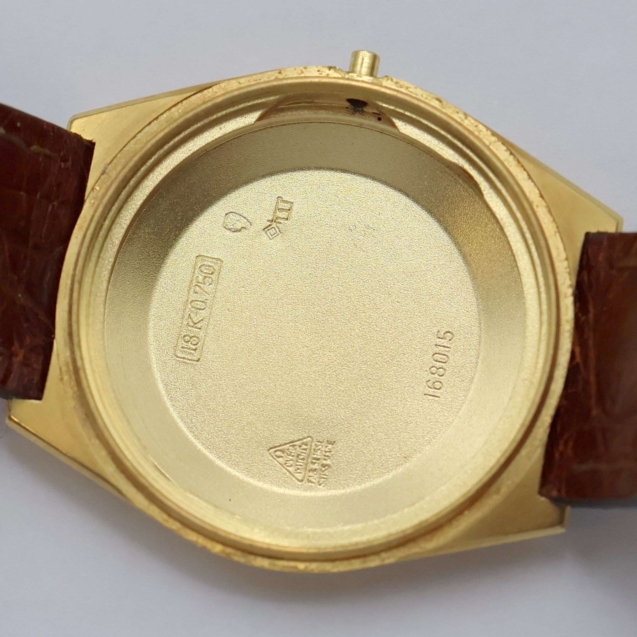 Detail g: OMEGA Constellation in GG 750/000 Referenz 168.011, Schweiz um 1970, Automatik, Monocoque-Geh., Rücks. m. Sternwarte, Zifferbl. in 750/000 GG m. ...