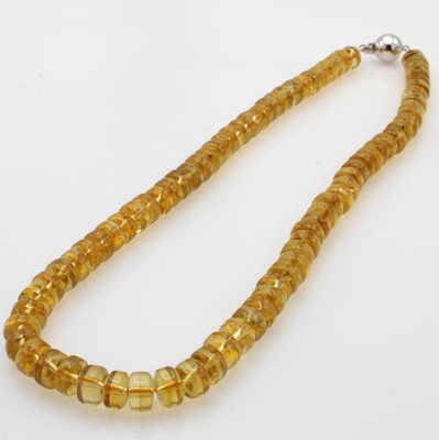 27022721a - Collier mit Citrinen, Kugelschl. 925er Silber, Citrine in Räderform geschliffen, D. ca. ...