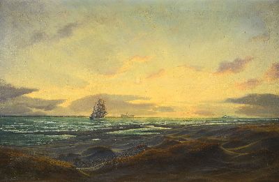 Image Karl Heine, 1891 Hard-1957 Gampelün, Norwegischer Kornfrachter fährt durch den ...