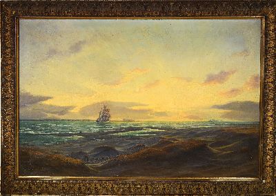 27022724k - Karl Heine, 1891 Hard-1957 Gampelün, Norwegischer Kornfrachter fährt durch den ...