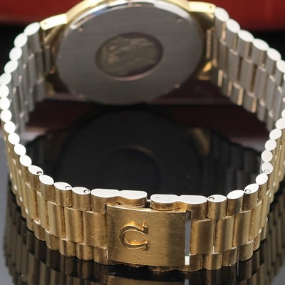 27022736b - OMEGA De Ville vergoldete Armbanduhr, Schweiz um 1985, quarz, Geh. inkl. verg. orig. ...