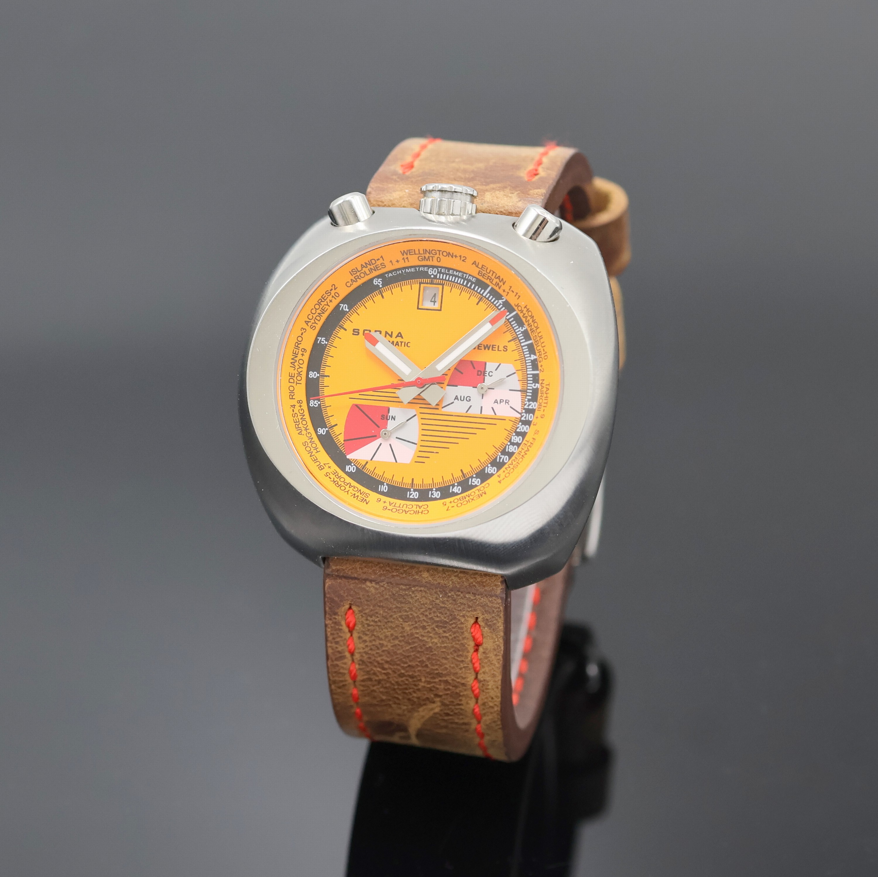 Image 27022827 - SORNA Herrenarmbanduhr in Stahl, Schweiz um 2020, Automatik, Edelstahlgeh., Boden ...