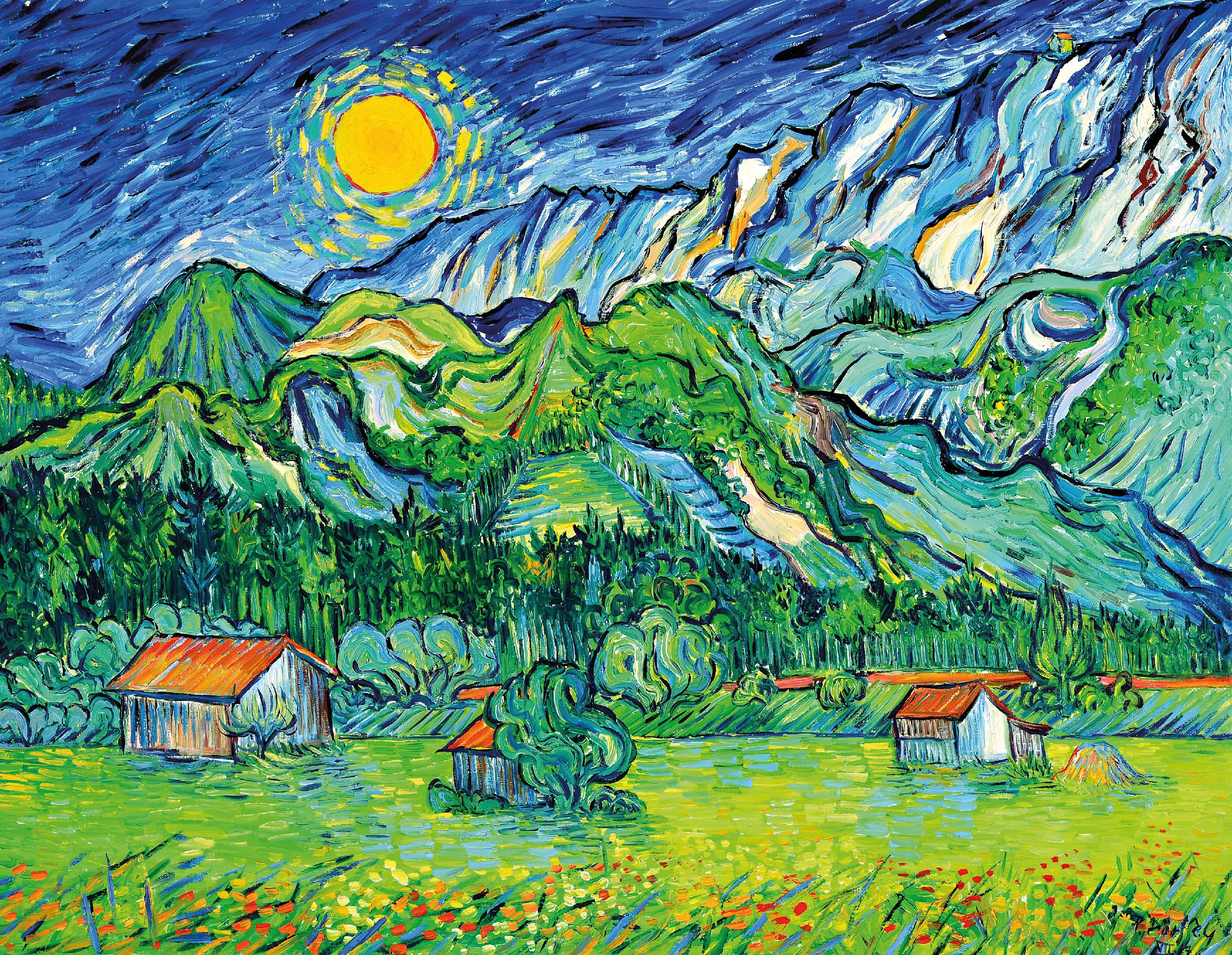 Image 27022868 - Peter Dörffel, Heidelberger Künstler des 20.Jh., Voralpenlandschaft mit typischen ...