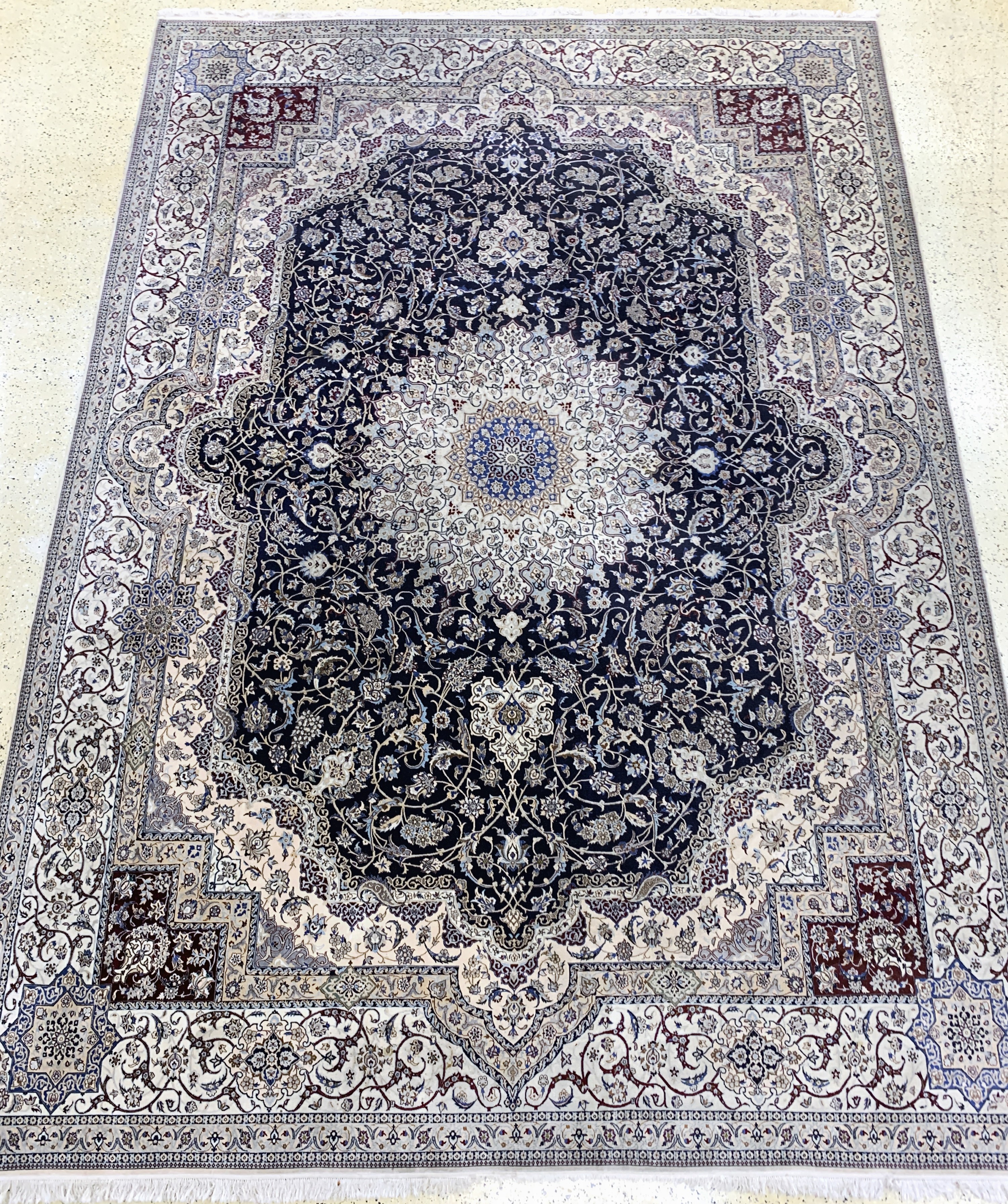 Image 27022873 - Nain fein(6 La), Persien, Mitte 20.Jhd, Korkwolle mit Seide, ca. 473 x 336 cm, ca. ...