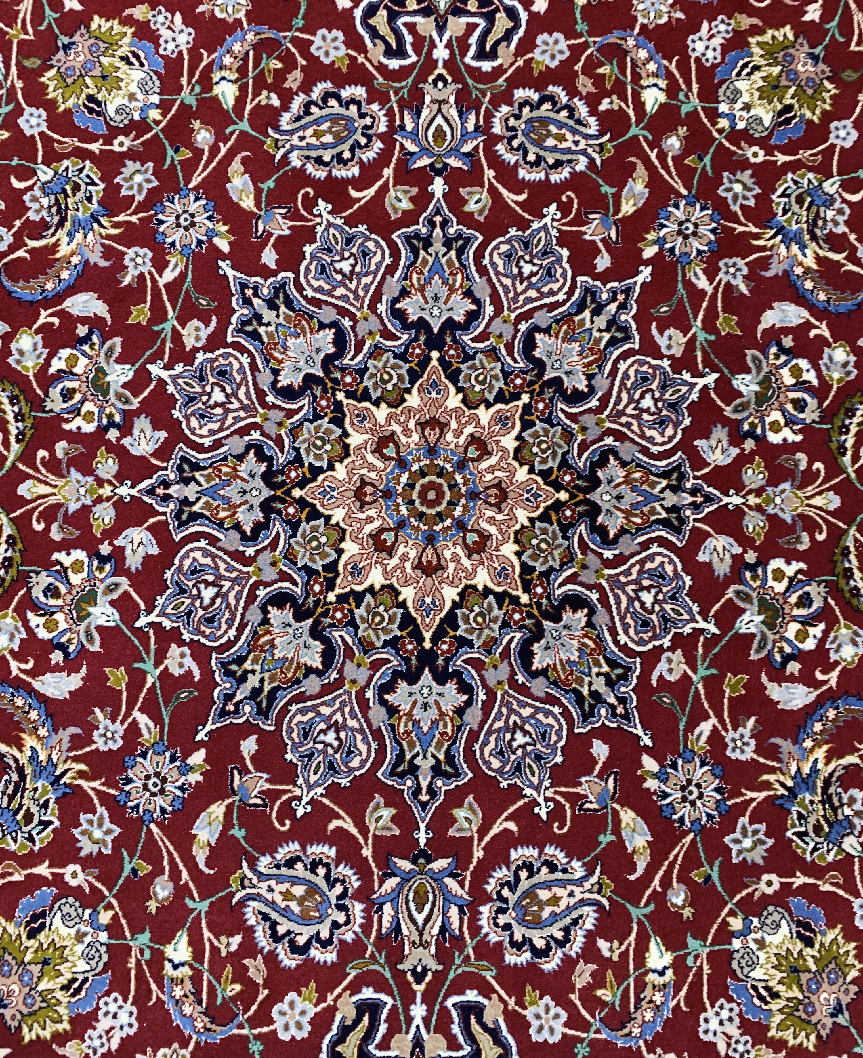 Detail d: Esfahan fein signiert, Persien, Ende 20.Jhd, Korkwolle mit und auf Seide, ca. 320 x208 cm, EHZ: 2