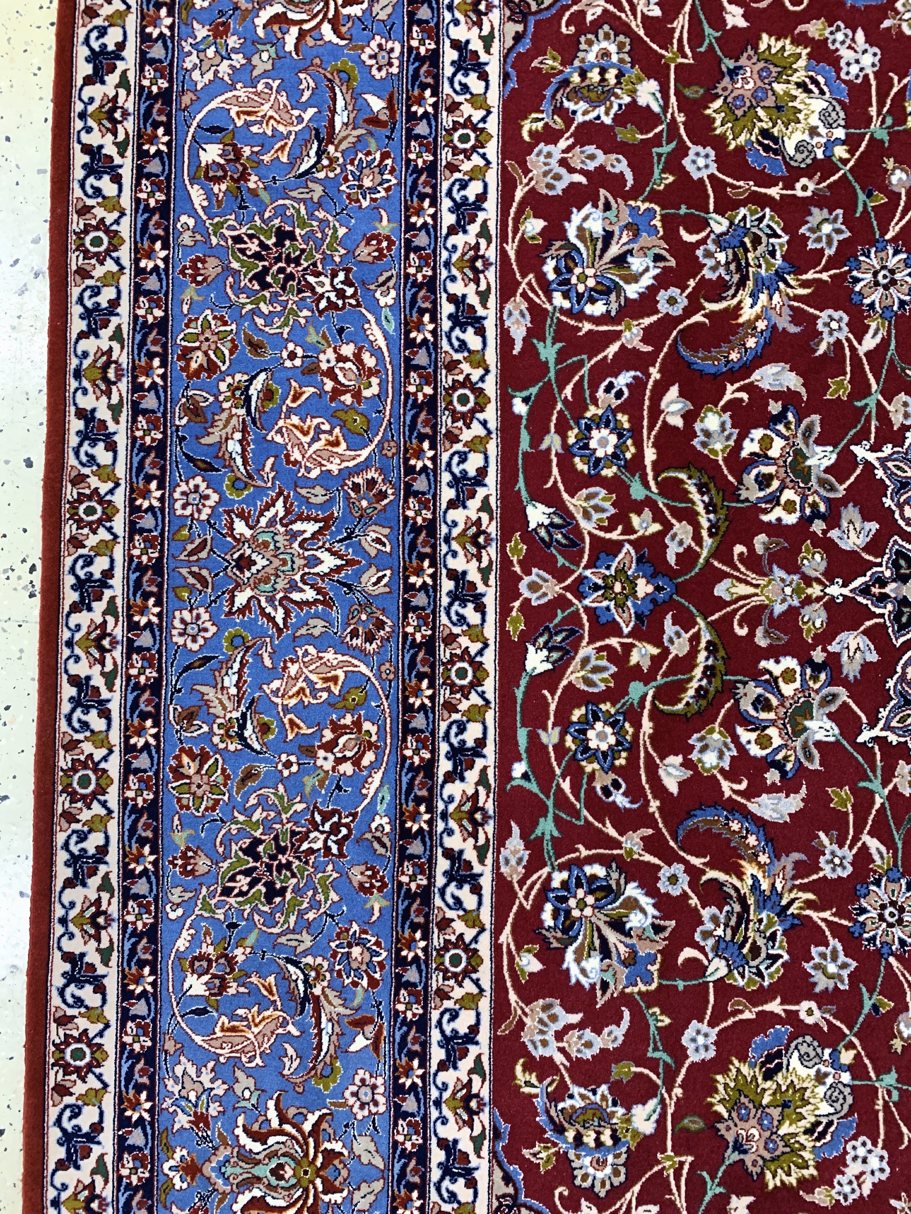 Detail e: Esfahan fein signiert, Persien, Ende 20.Jhd, Korkwolle mit und auf Seide, ca. 320 x208 cm, EHZ: 2