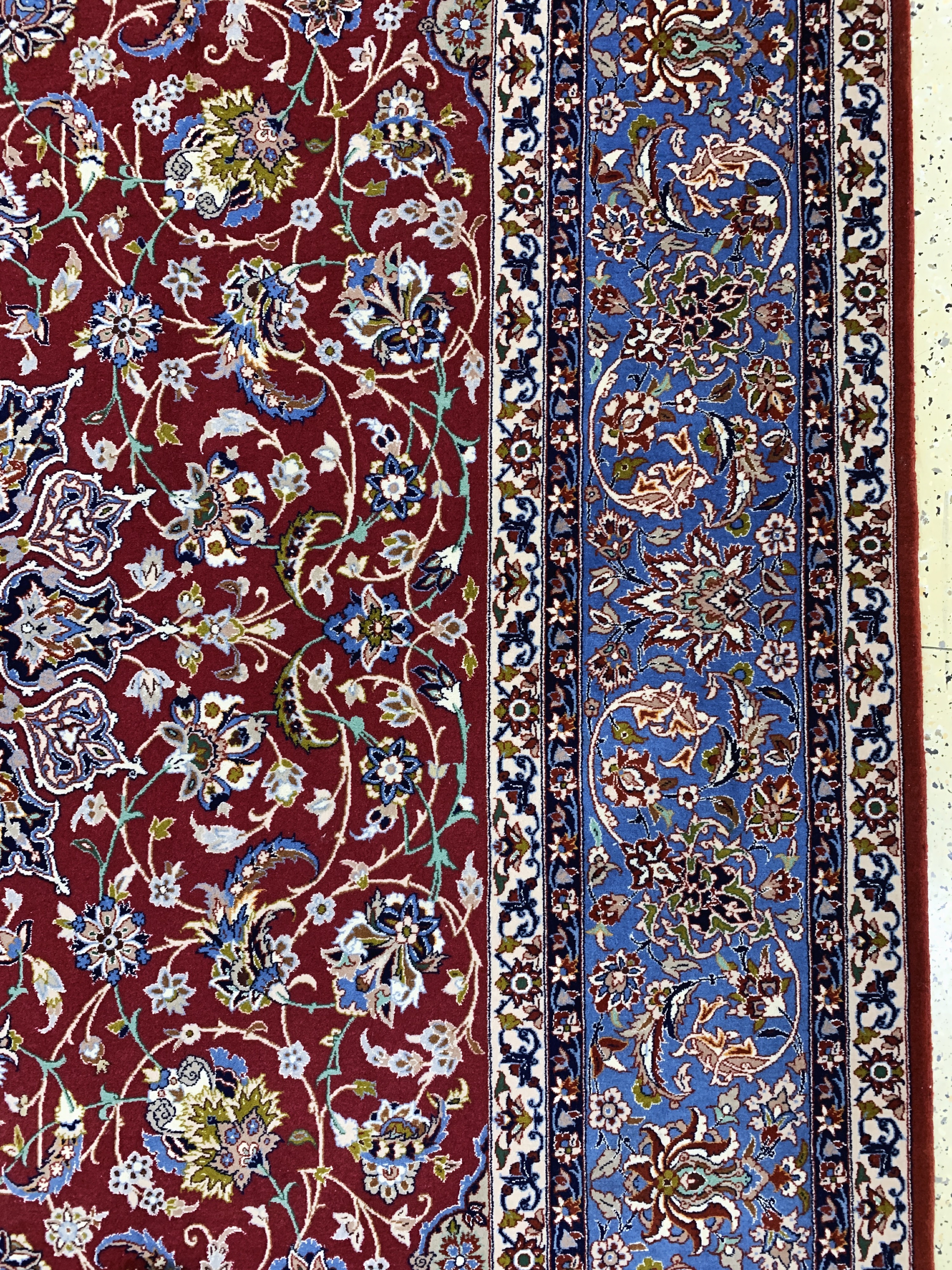 Detail f: Esfahan fein signiert, Persien, Ende 20.Jhd, Korkwolle mit und auf Seide, ca. 320 x208 cm, EHZ: 2