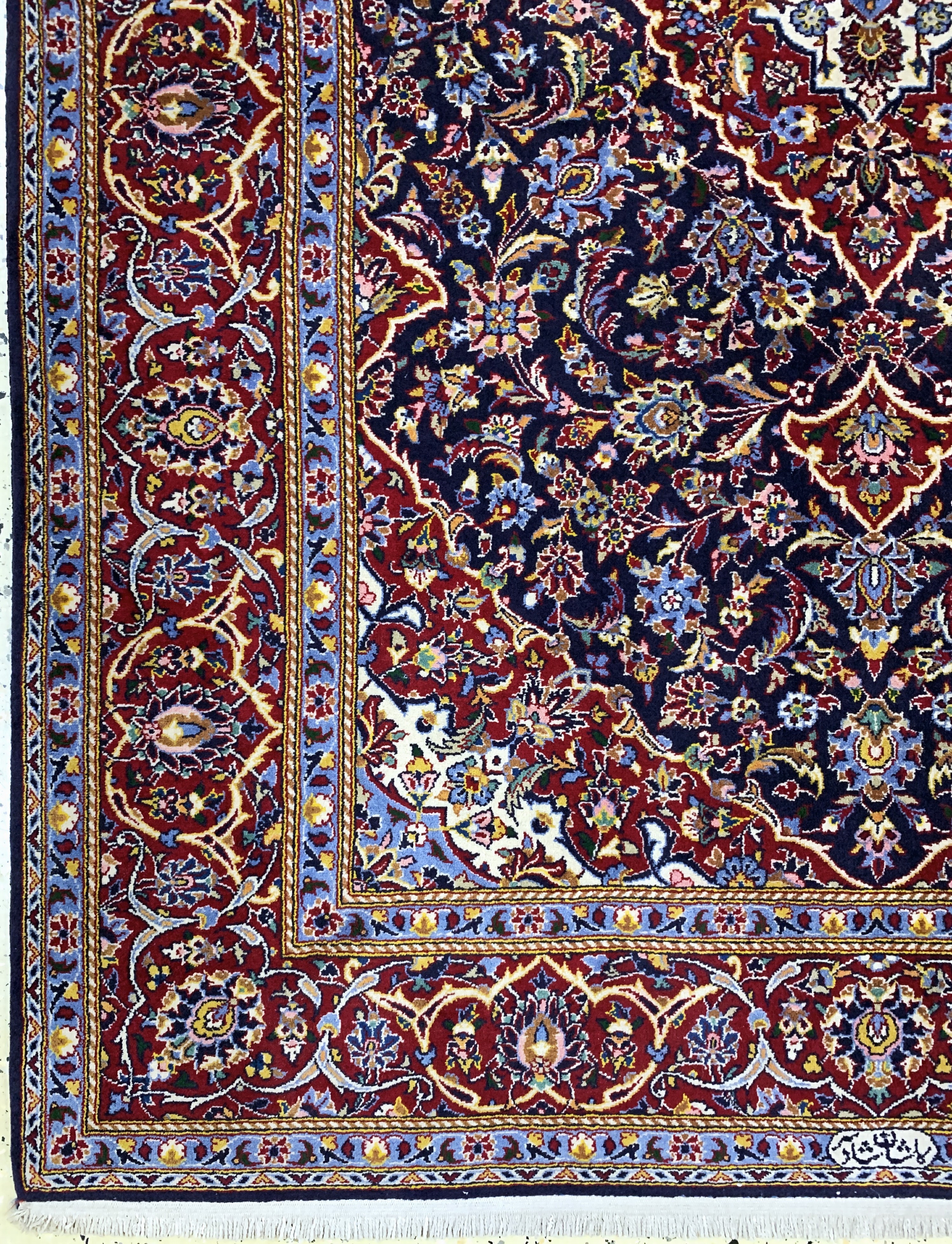 Detail b: Keschan Kork Persien, signiert"Schadsar", Ende 20.Jhd, Korkwolle auf Baumwolle, ca. 222 x 146 cm, EHZ: 2