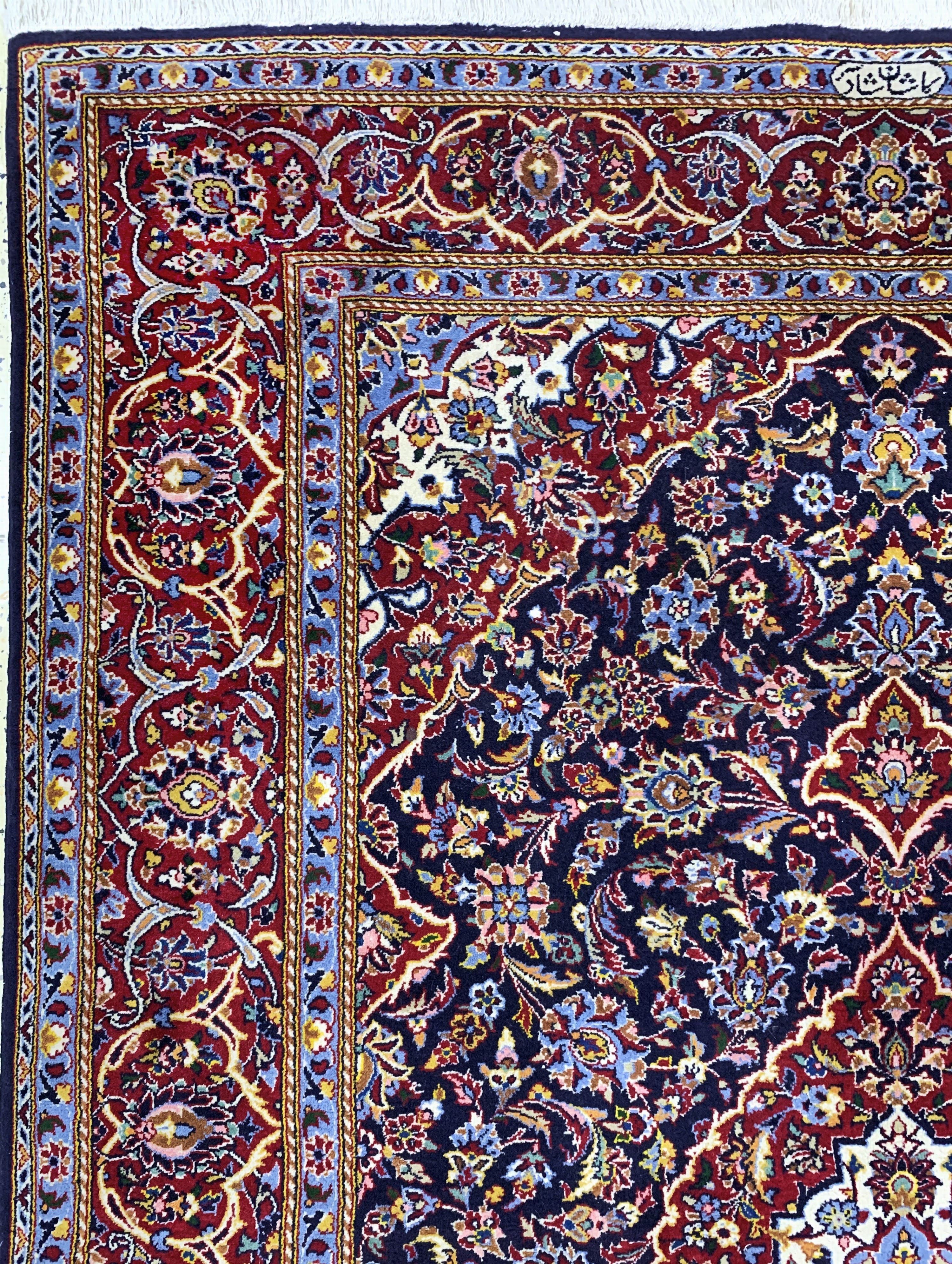 Detail c: Keschan Kork Persien, signiert"Schadsar", Ende 20.Jhd, Korkwolle auf Baumwolle, ca. 222 x 146 cm, EHZ: 2
