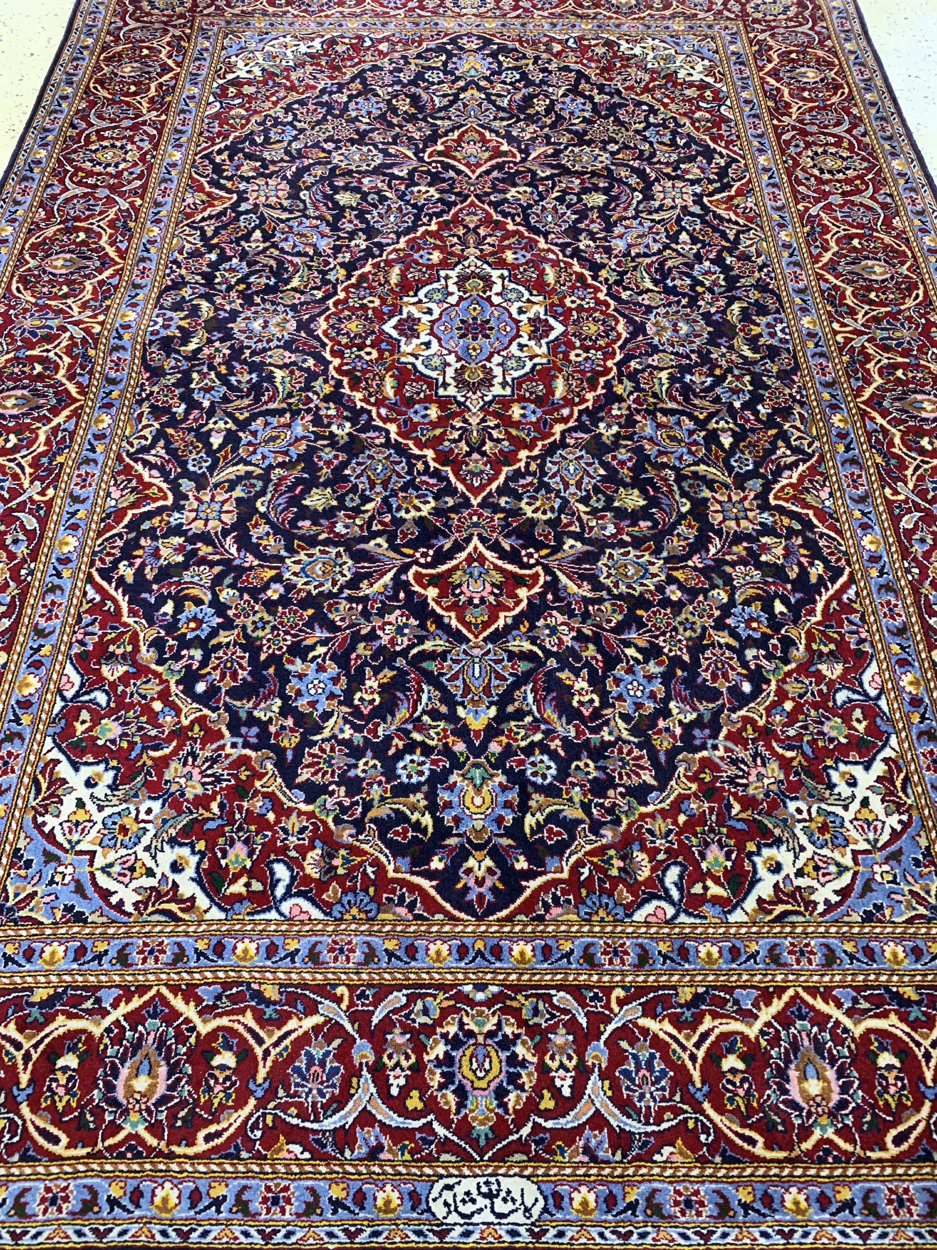 Detail e: Keschan Kork Persien, signiert"Schadsar", Ende 20.Jhd, Korkwolle auf Baumwolle, ca. 222 x 146 cm, EHZ: 2