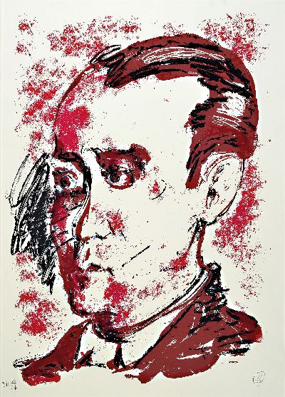 Image Markus Lüpertz, born 1941, color screenprint, #´Hommage a Federico Garcia Lorca#´, 2002, ...