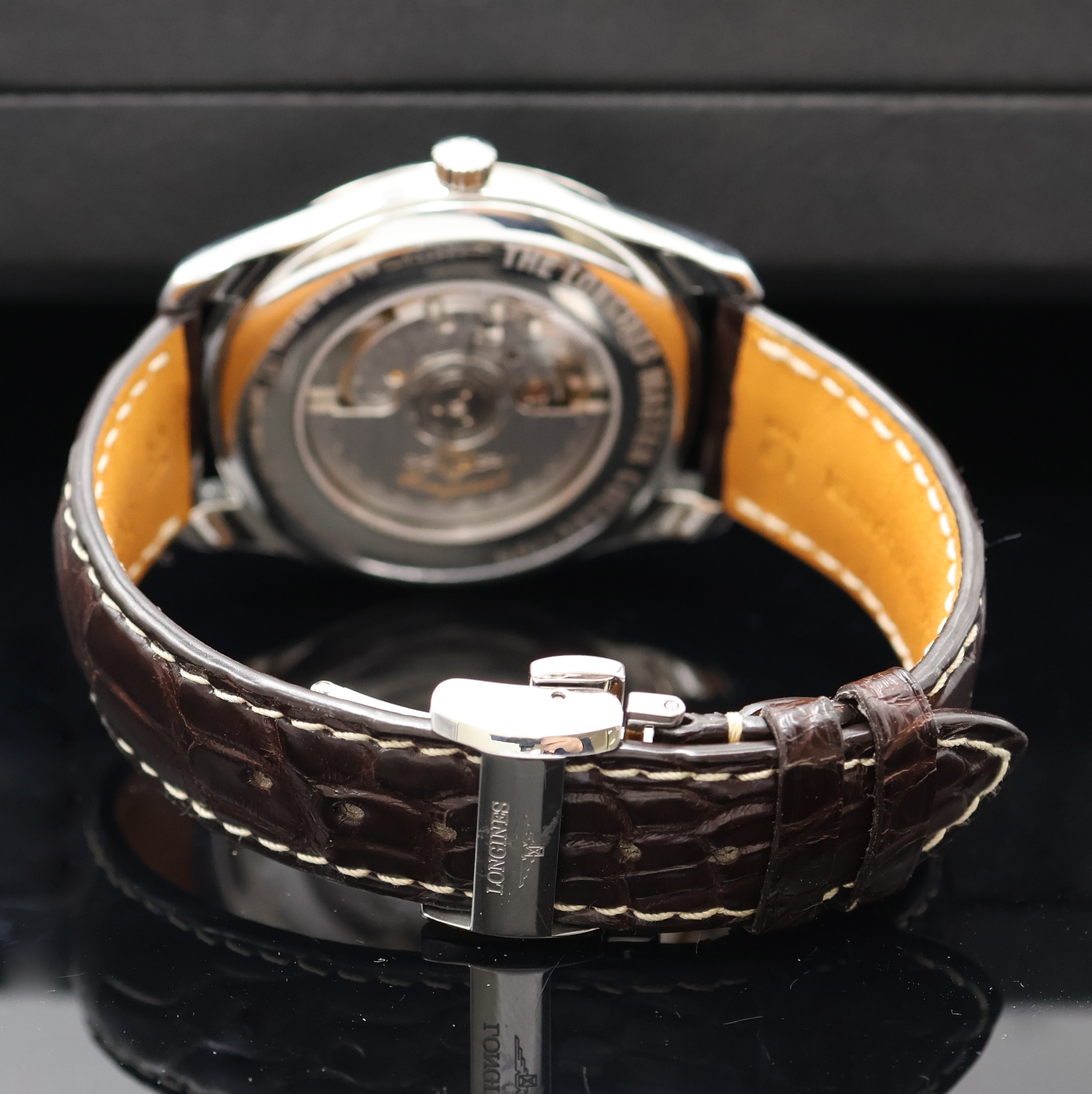 Detail c: LONGINES Master Collection große Armbanduhr in Stahl Referenz L2.893.4, Schweiz um 2020, Automatik, beids. vergl. Geh., Boden u. Glasrand aufgedr., ...