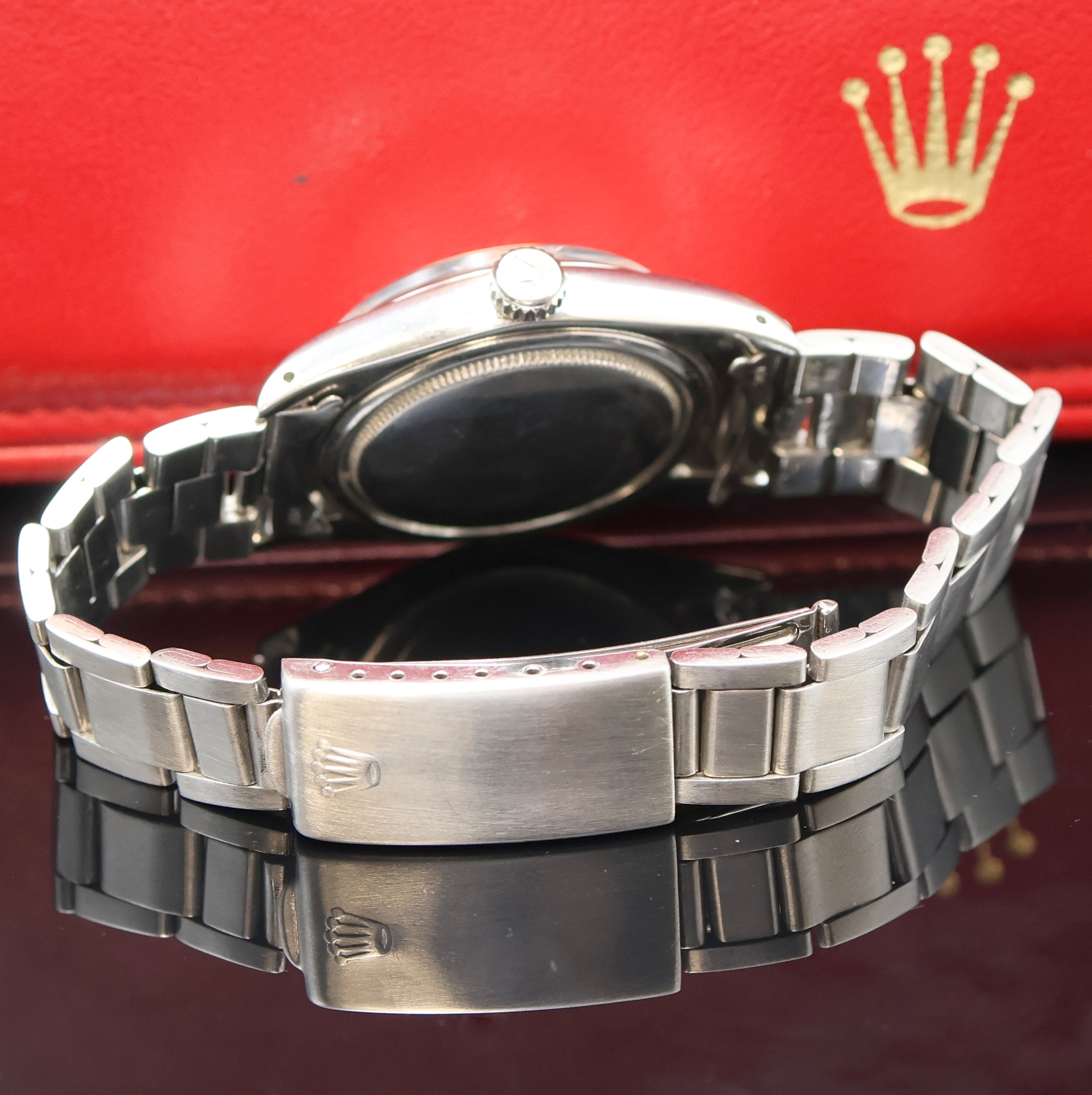 Detail c: ROLEX Oysterdate Precision Referenz 6694 in Stahl/Stahlband, Schweiz um 1974, Handaufzug, verschr. Oystergeh., Oyster- Faltband Ref. 7835 19, Anstoß ...