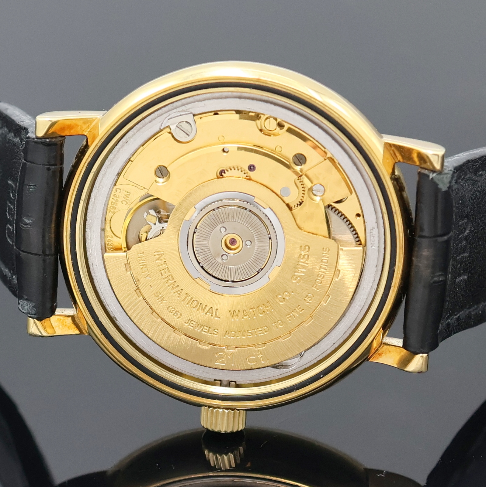 Detail g: IWC Portofino Armbanduhr mit ewigem Kalender in GG 750/000 Referenz 3541, Schweiz um 1990, Automatik, 2-tlg. Geh., Boden verschr., orig. Krone sowie ...