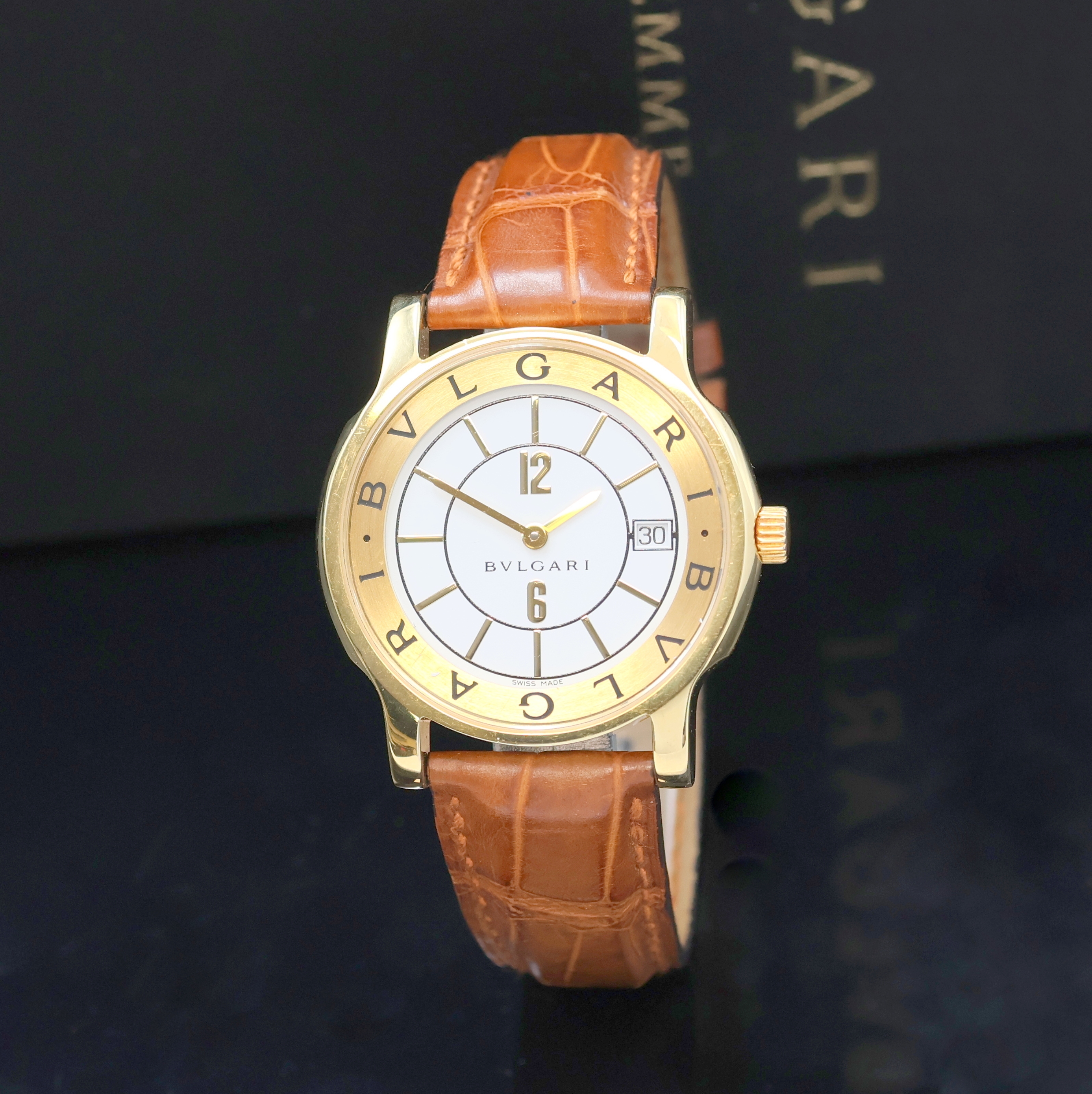 Image 27022934 - BULGARI Solotempo Armbanduhr in GG 750/000 Referenz ST35G, Schweiz um 2010, quarz, 2- ...