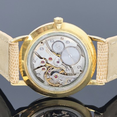 27022911e - IWC Herrenarmbanduhr in GG 750/000, Schweiz um 1962, Handaufzug, 3-tlg. Geh., Boden ...