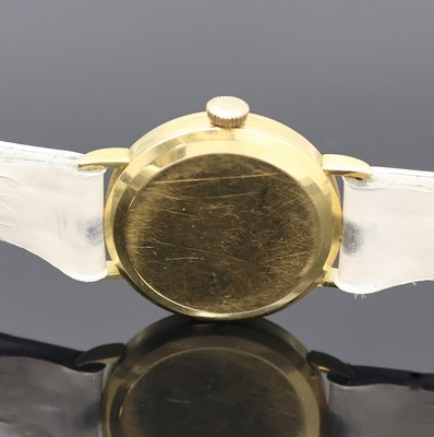 27022919c - IWC Damenarmbanduhr in GG 750/000, Schweiz um 1958, Handaufzug, 3-tlg. Geh., Boden u. ...