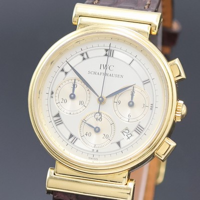 27022924a - IWC Armbandchronograph Referenz 3739 in GG 750/000, Schweiz um 1985, quarz, schweres ...