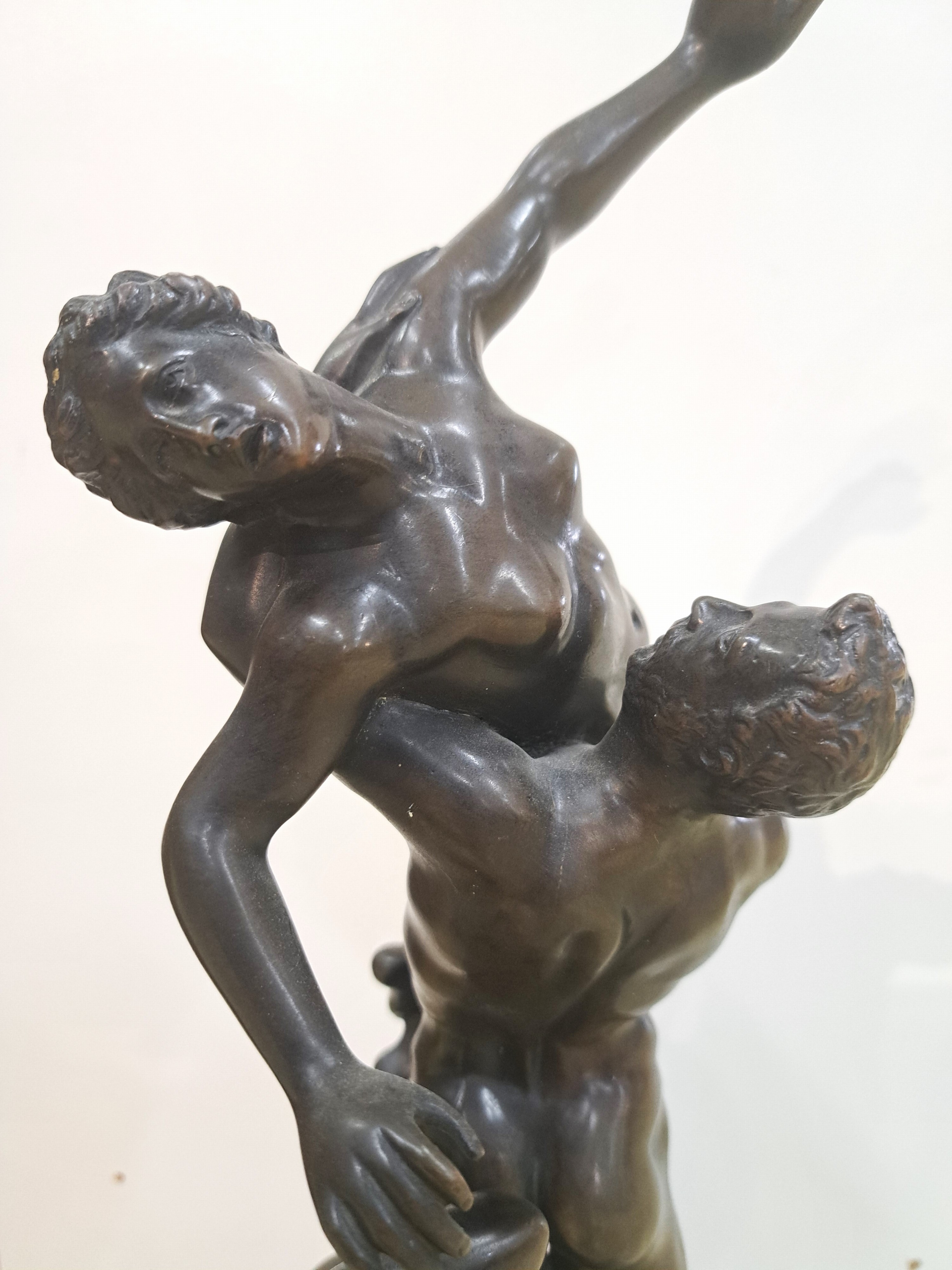 Detail c: Bronzefigur nach Jean de Boulogne, Der Raub der Proserpina, H. ca. 42cm, Steinsockel, Gesamth. ca. 62cm