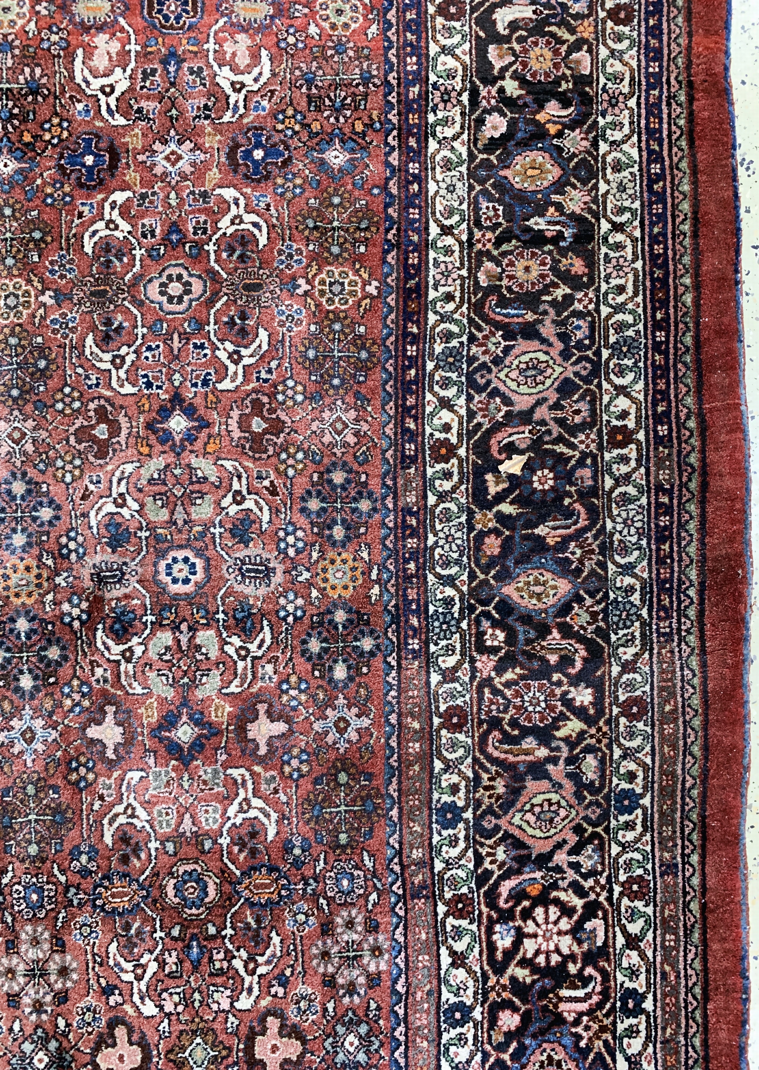 Detail f: Bidjar, Persien, Mitte 20.Jhd., Wolle auf Baumwolle, ca. 408 x 310 cm, EHZ: 2, verblasst