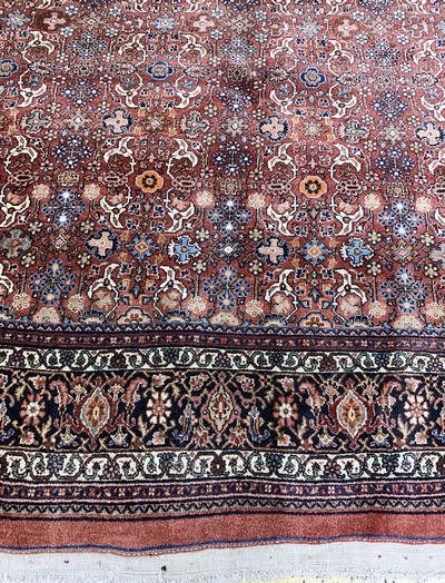 27023042h - Bidjar, Persien, Mitte 20.Jhd., Wolle auf Baumwolle, ca. 408 x 310 cm, EHZ: 2, ...