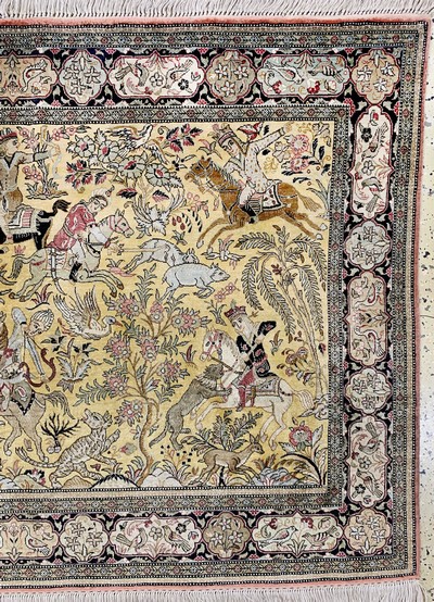 27023045a - Ghom Seide, Persien, Ende 20.Jhd., reine Naturseide, ca. 156 x 108 cm, EHZ: 1-2 ...