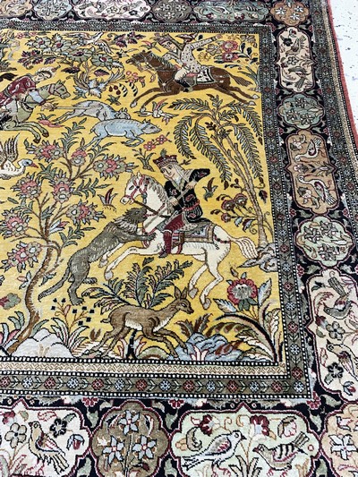 27023045e - Ghom Seide, Persien, Ende 20.Jhd., reine Naturseide, ca. 156 x 108 cm, EHZ: 1-2 ...