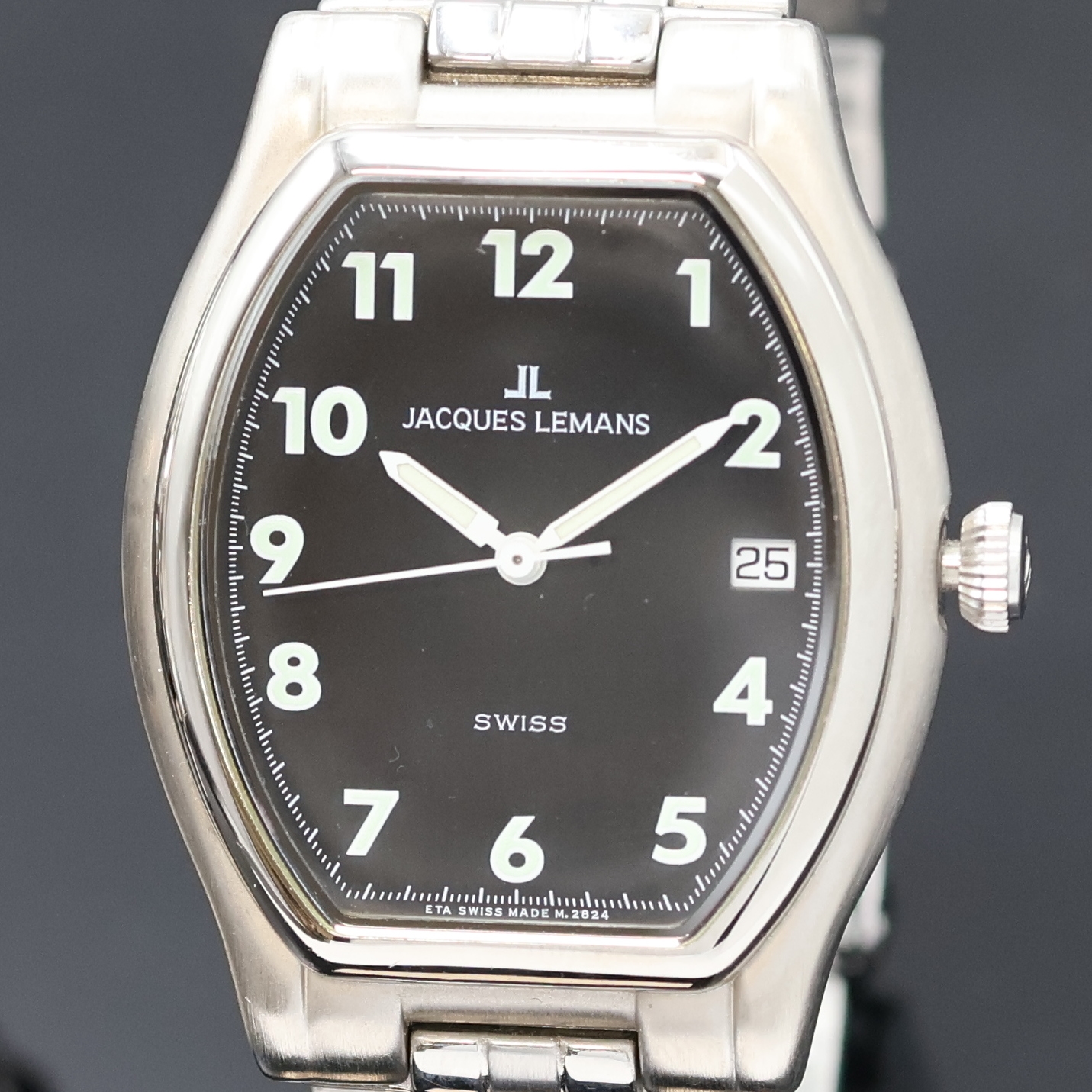 Detail b: JACQUES LEMANS 2 Armbanduhren in Stahl, Schweiz um 2000, Automatik, 1x beids. vergl., Böden verschr. u. aufgedr., 1x orig. Gliederband m. Faltschl., ...