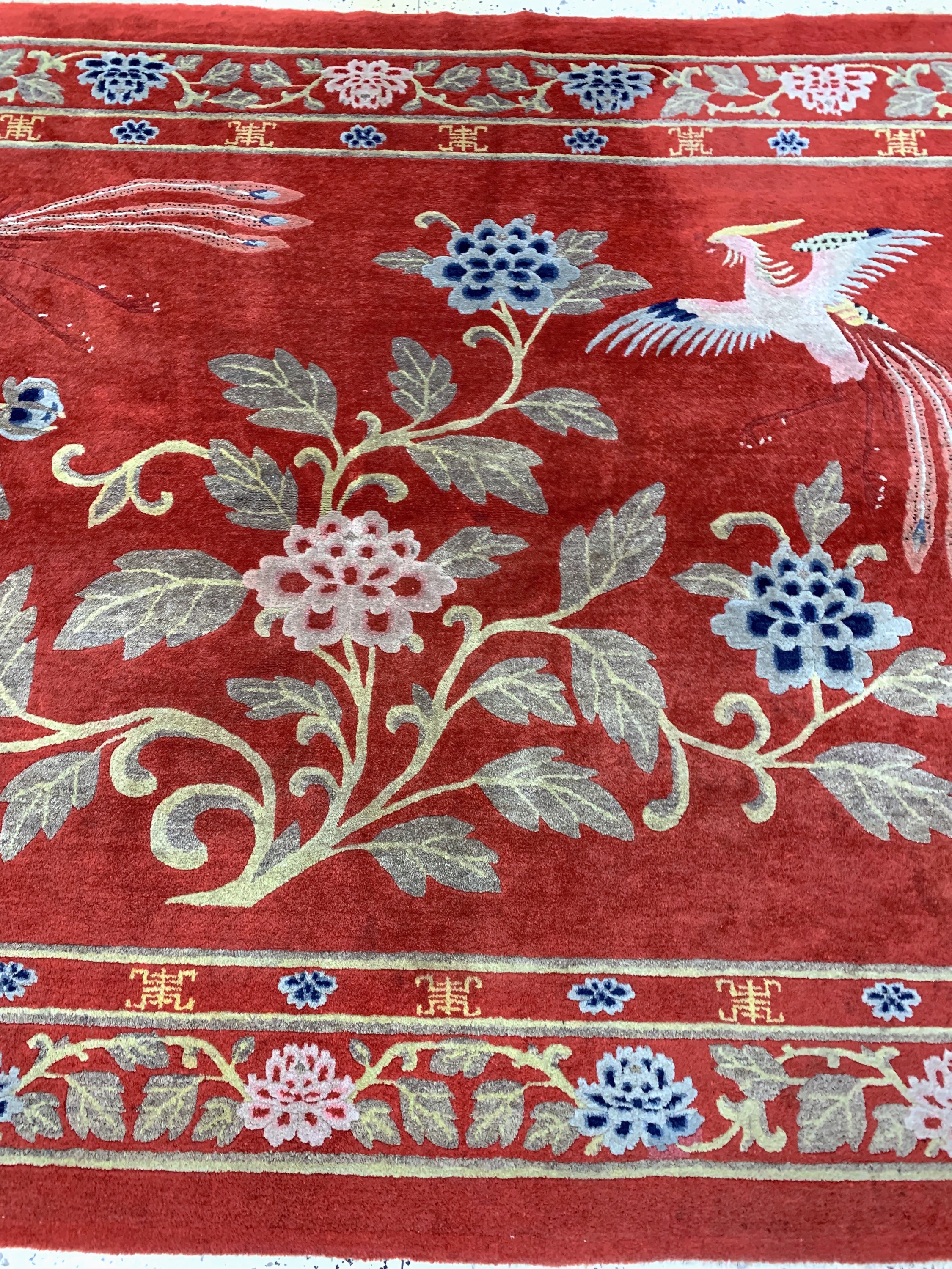 Detail b: Antiker Pao Tow, China, um 1900, Wolle auf Baumwolle, ca. 245 x 170 cm, EHZ: 2
