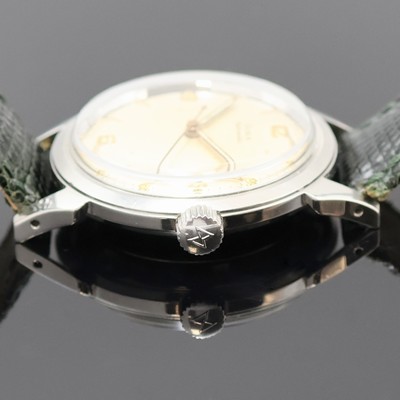 27023203c - DOXA Herrenarmbanduhr in Stahl, Schweiz um 1960, Automatik, Boden verschr., silb. ...