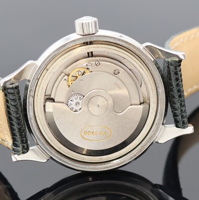 27023203e - DOXA Herrenarmbanduhr in Stahl, Schweiz um 1960, Automatik, Boden verschr., silb. ...