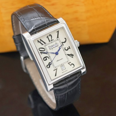 27023205b - AUGUSTE RAYMOND rechteckige Herrenarmbanduhr in Stahl, Schweiz um 2010, Automatik, ...